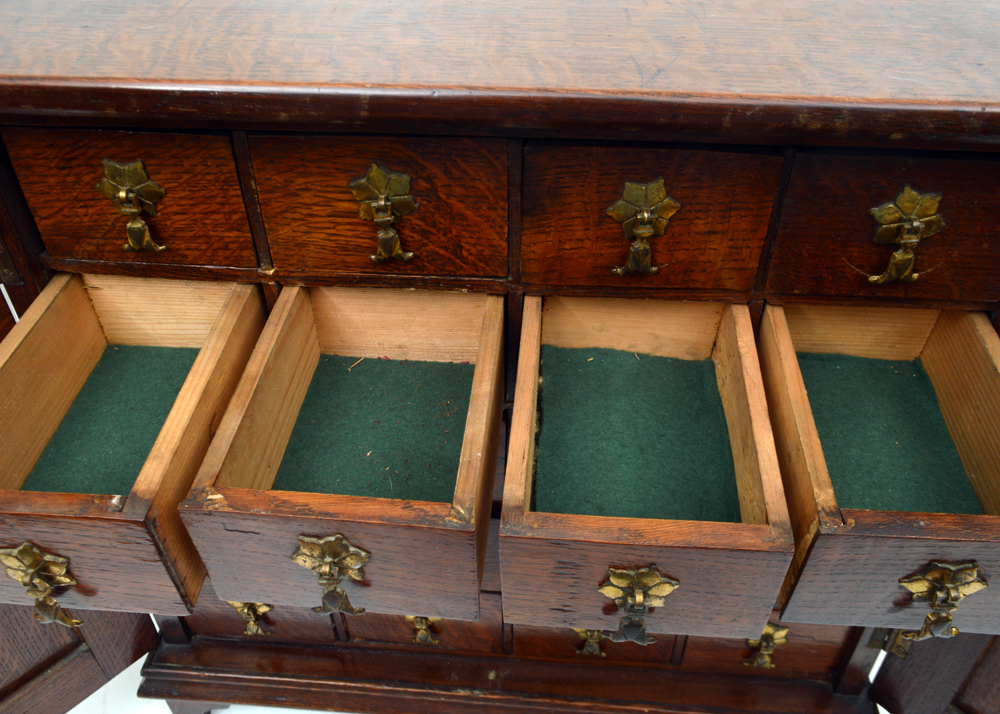 Antique Tiger Oak Apothecary Cabinet