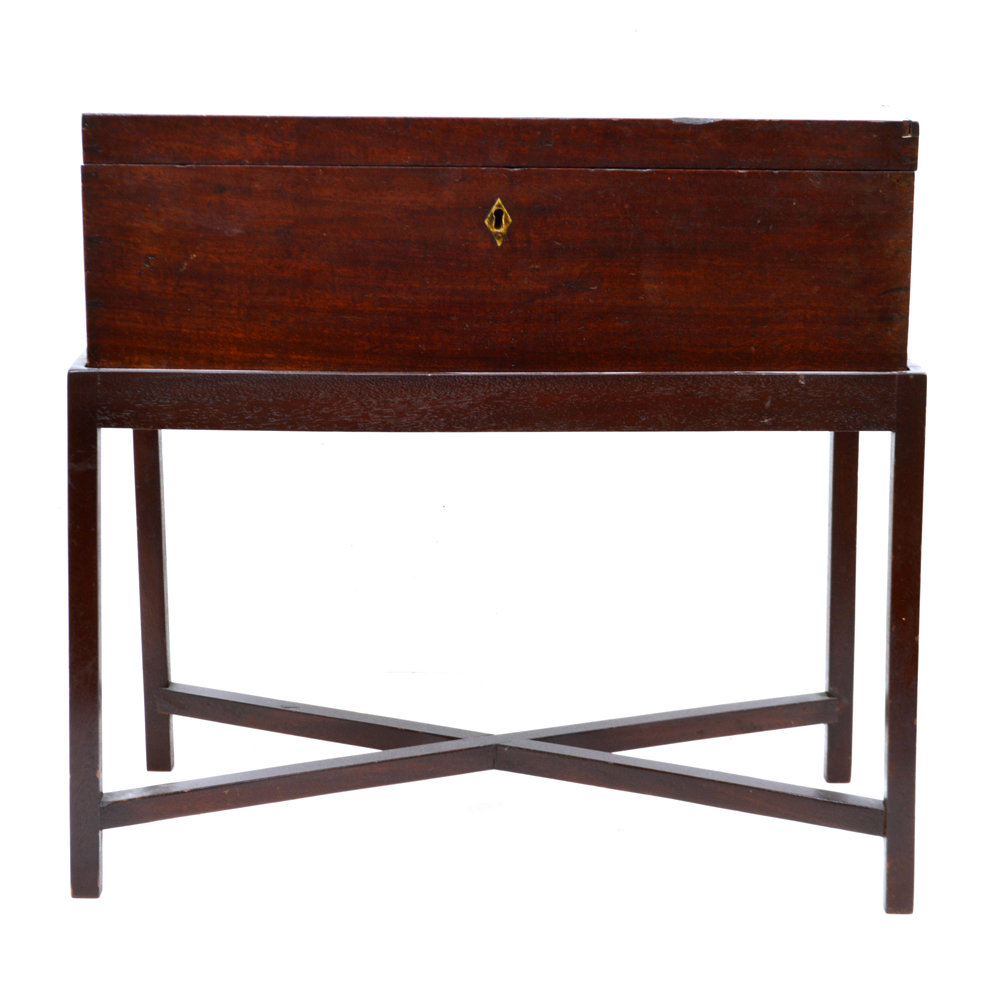 Vintage Campaign Travel Writing Desk on Stand