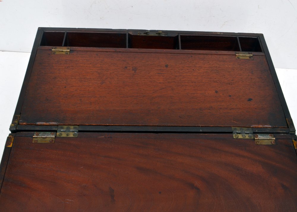 Vintage Campaign Travel Writing Desk on Stand