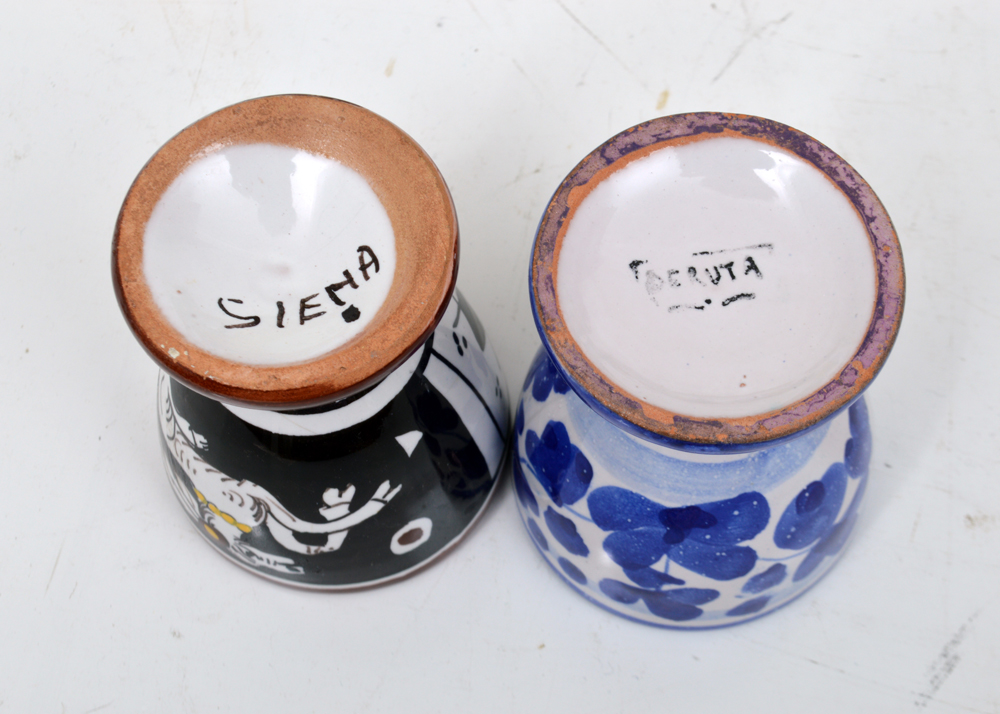 Assortment of Hand-Painted Italian Tableware Including Deruta