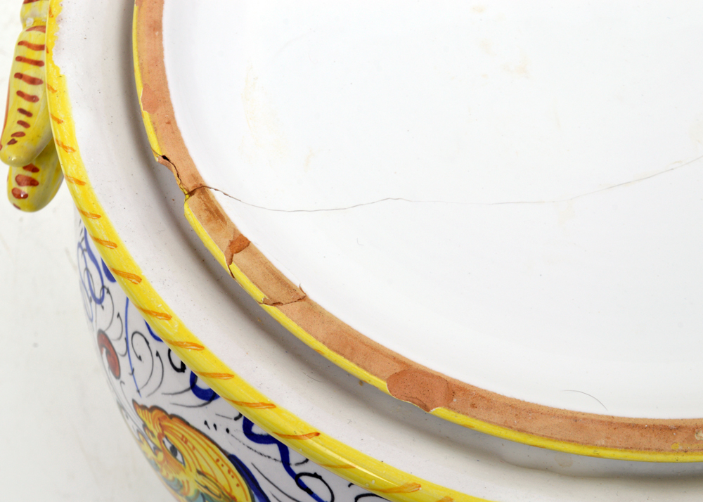 Assortment of Hand-Painted Italian Tableware Including Deruta