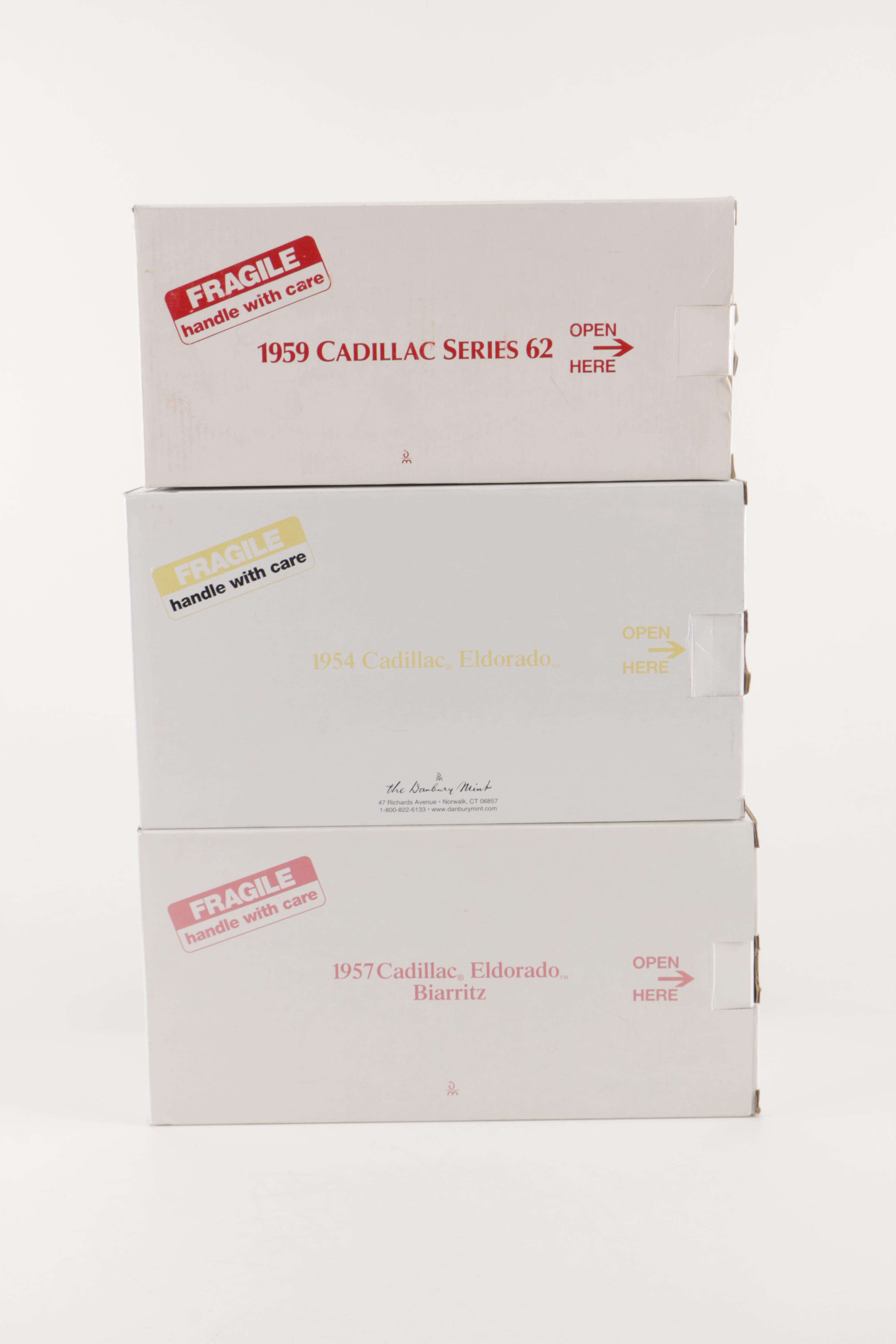 Danbury Mint Die-Cast Cars including "1959 Cadillac Series 62"
