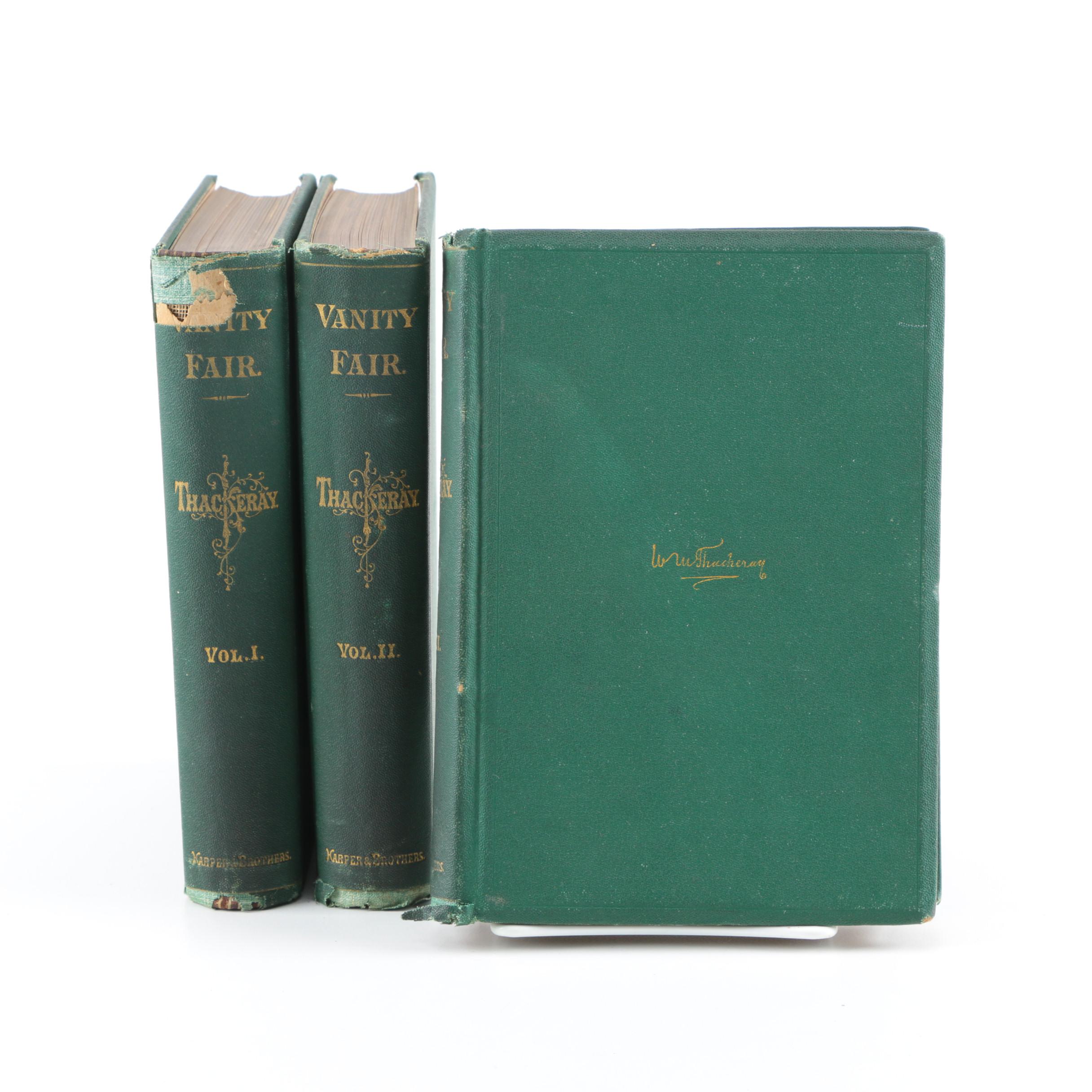 1865 Three Volume Set of "Vanity Fair" by William Makepeace Thackeray