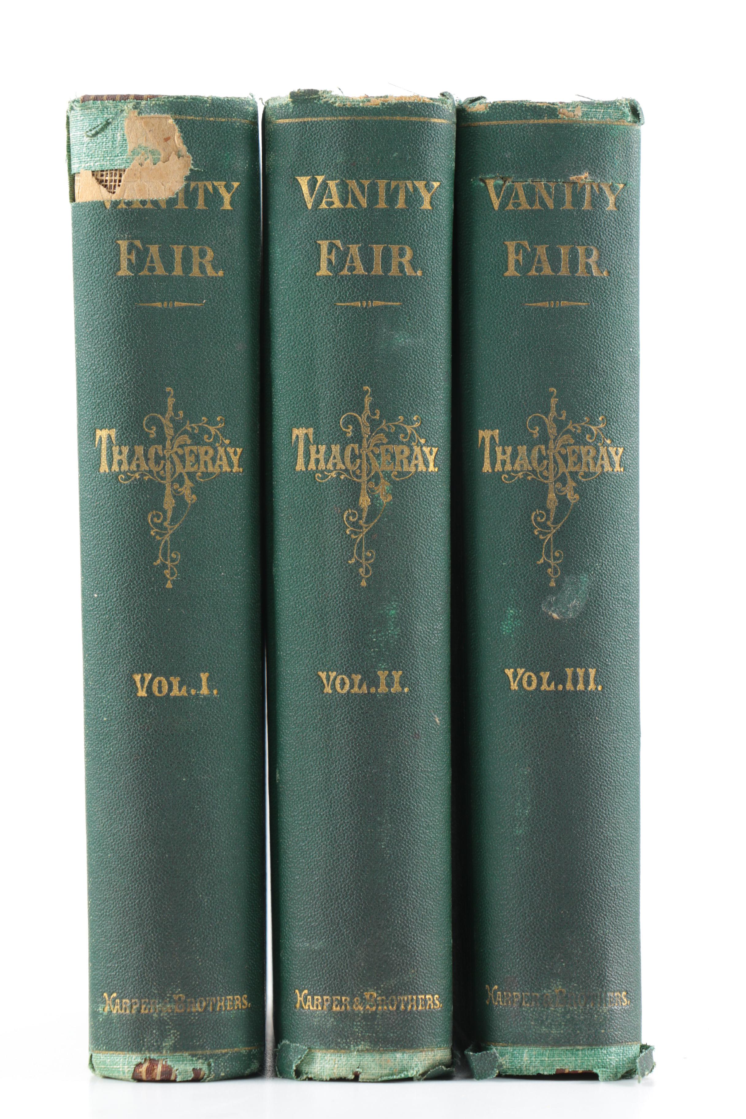 1865 Three Volume Set of "Vanity Fair" by William Makepeace Thackeray