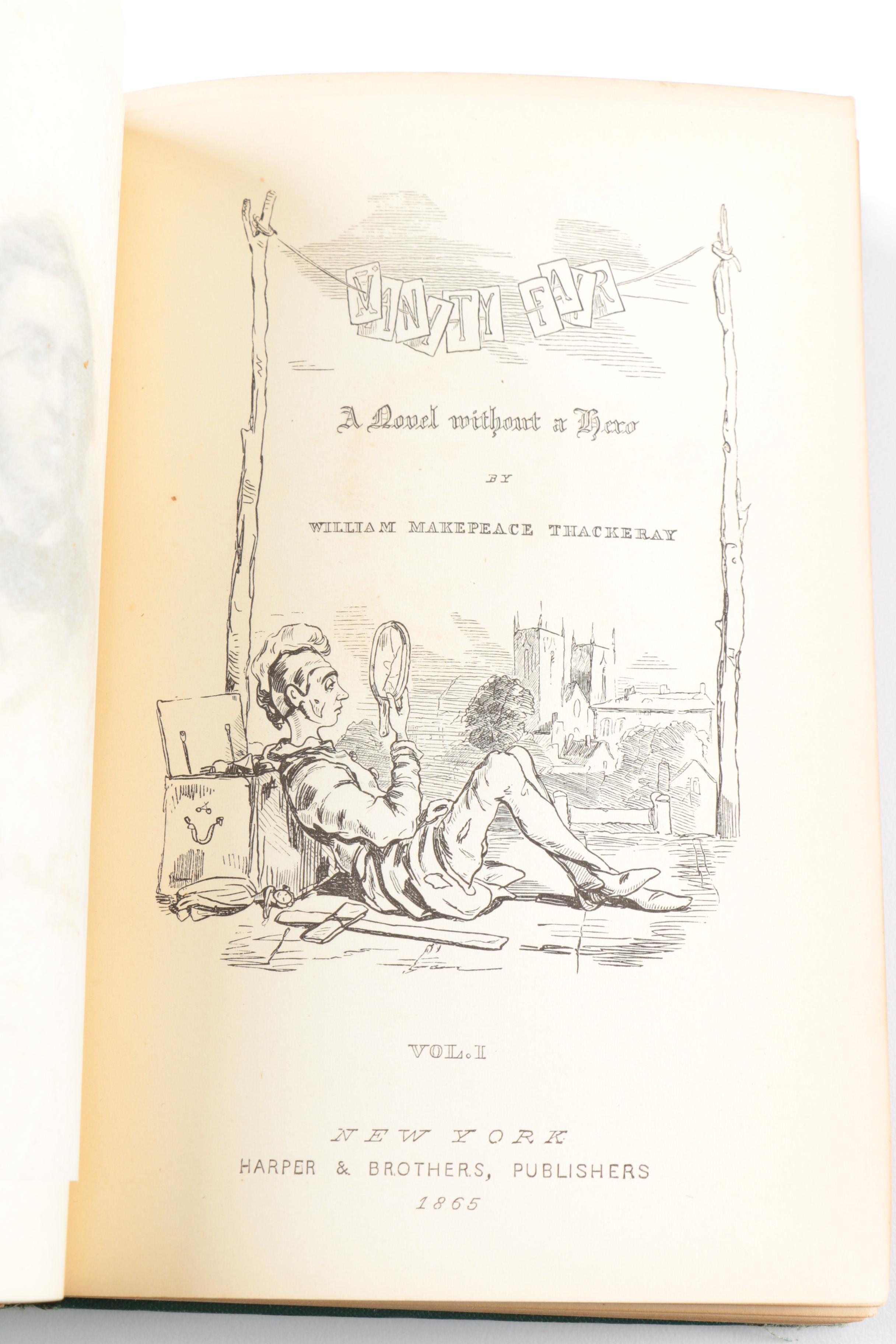 1865 Three Volume Set of "Vanity Fair" by William Makepeace Thackeray