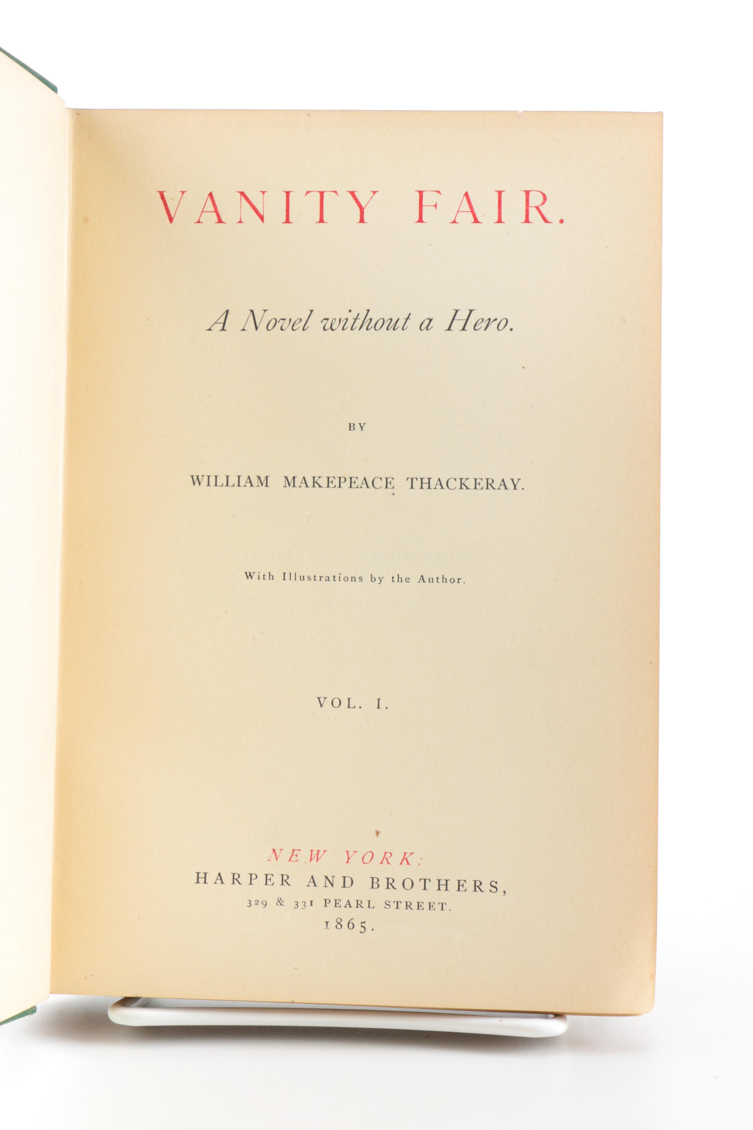 1865 Three Volume Set of "Vanity Fair" by William Makepeace Thackeray