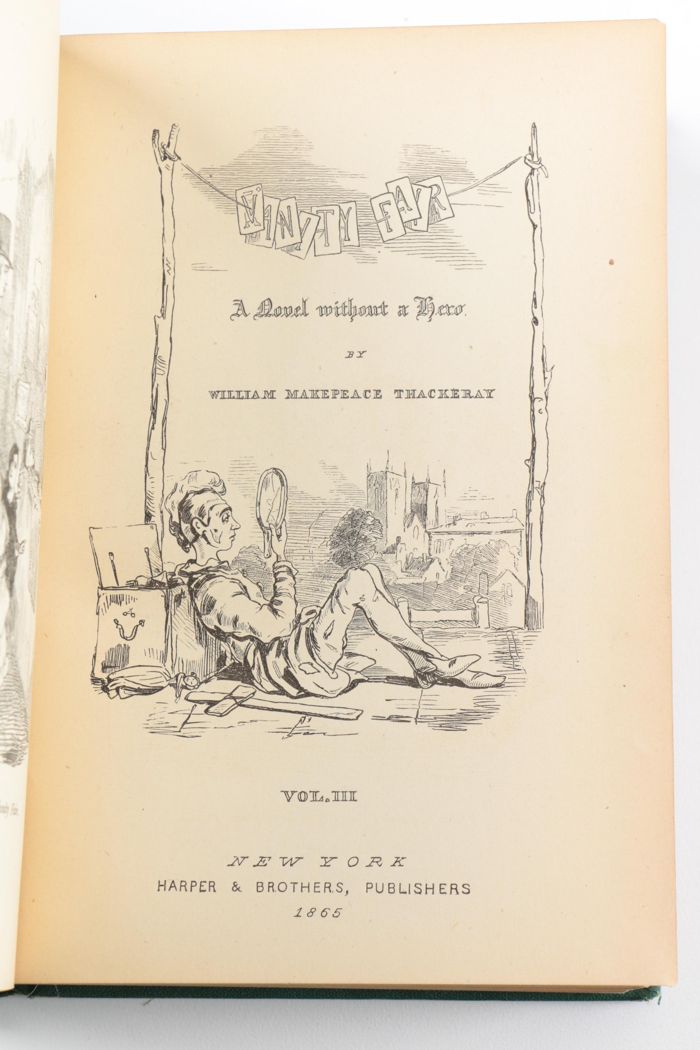 1865 Three Volume Set of "Vanity Fair" by William Makepeace Thackeray