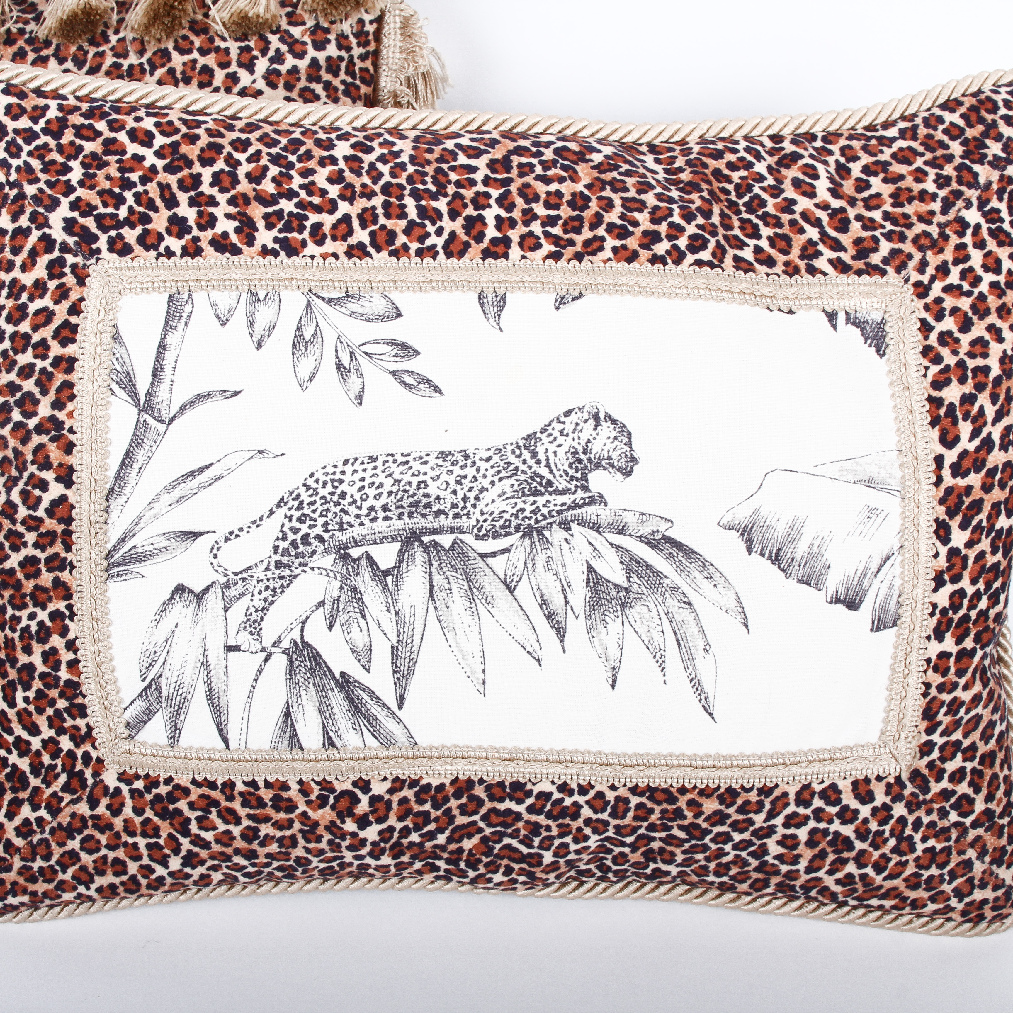 Leopard Print Animal Scene Throw Pillows