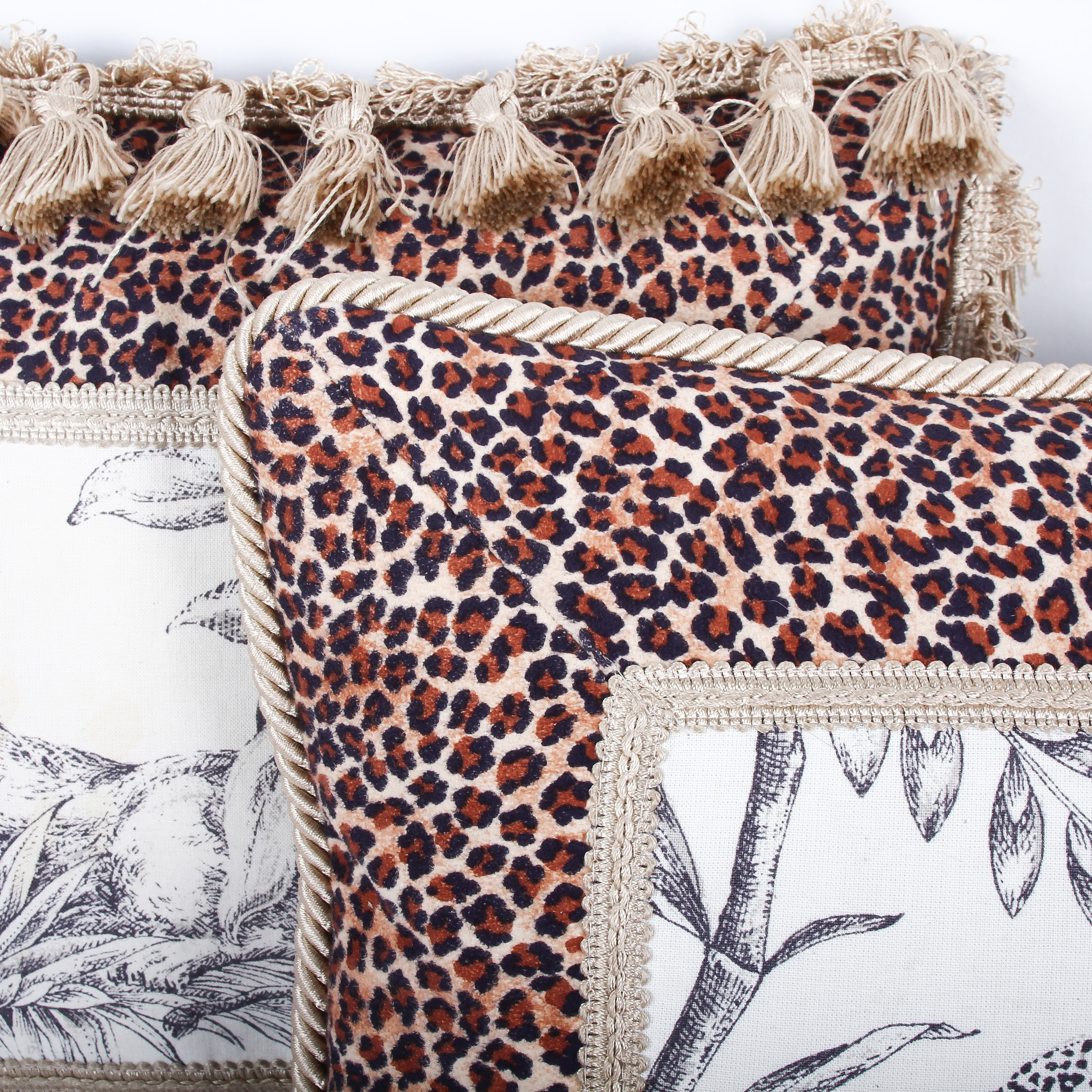 Leopard Print Animal Scene Throw Pillows