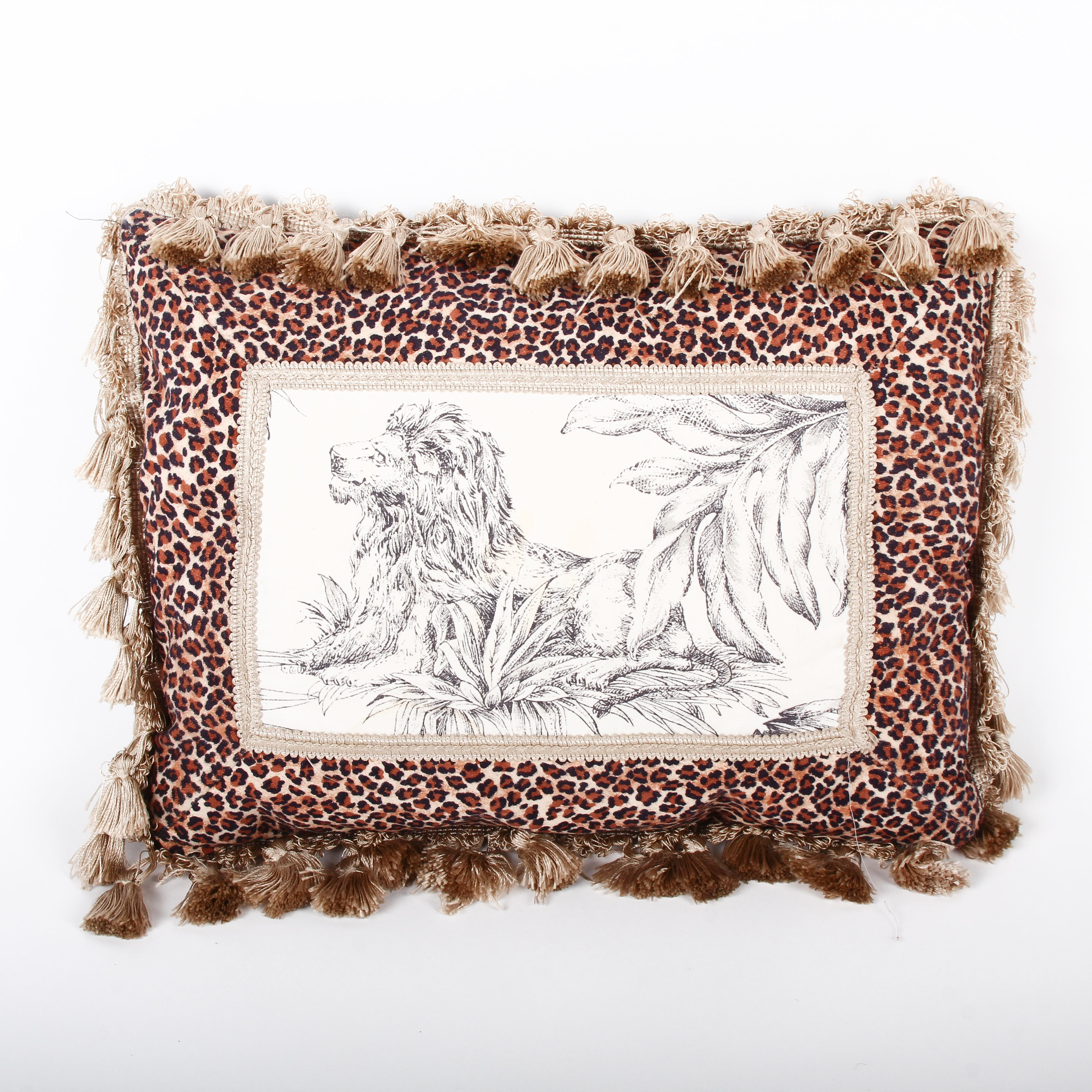 Leopard Print Animal Scene Throw Pillows