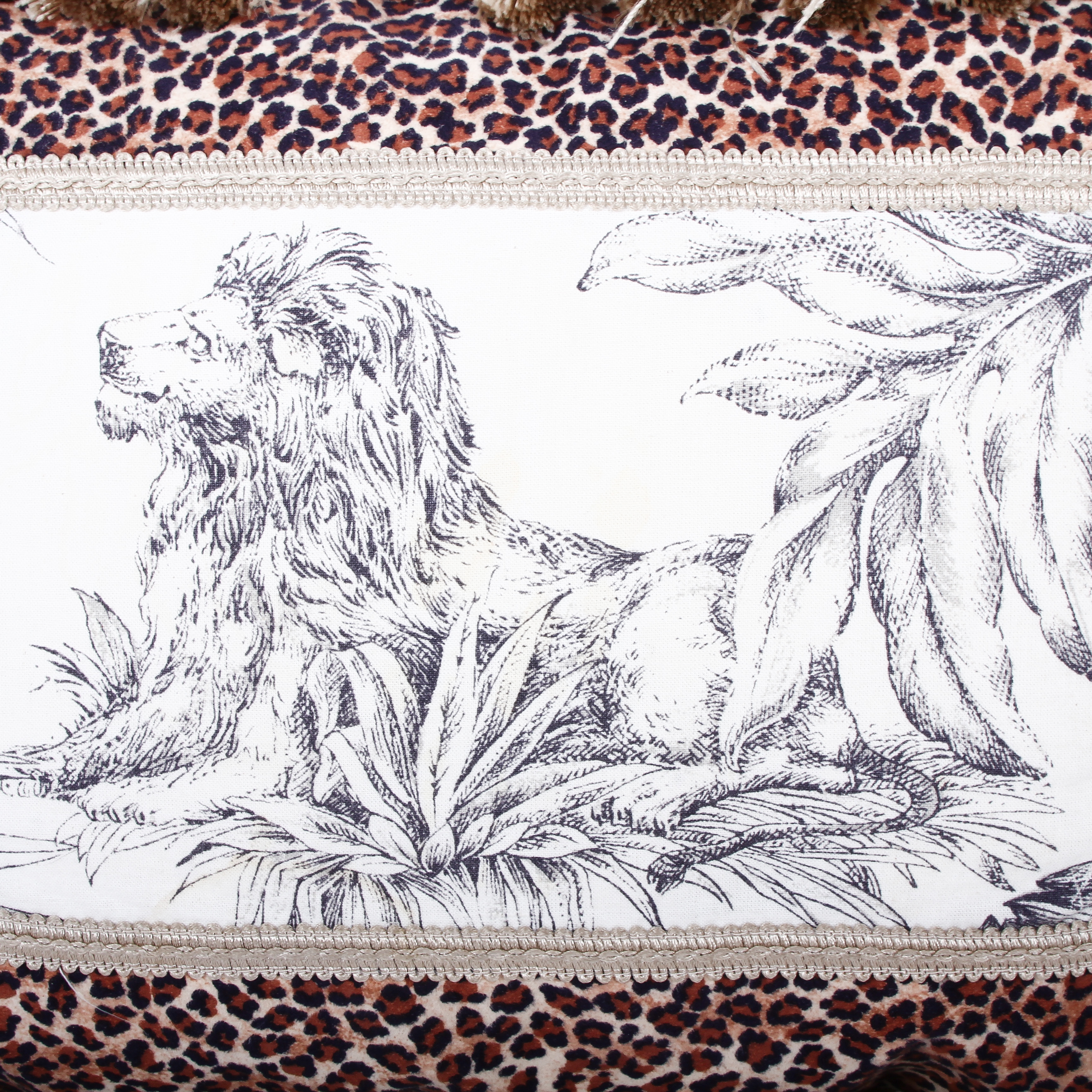 Leopard Print Animal Scene Throw Pillows