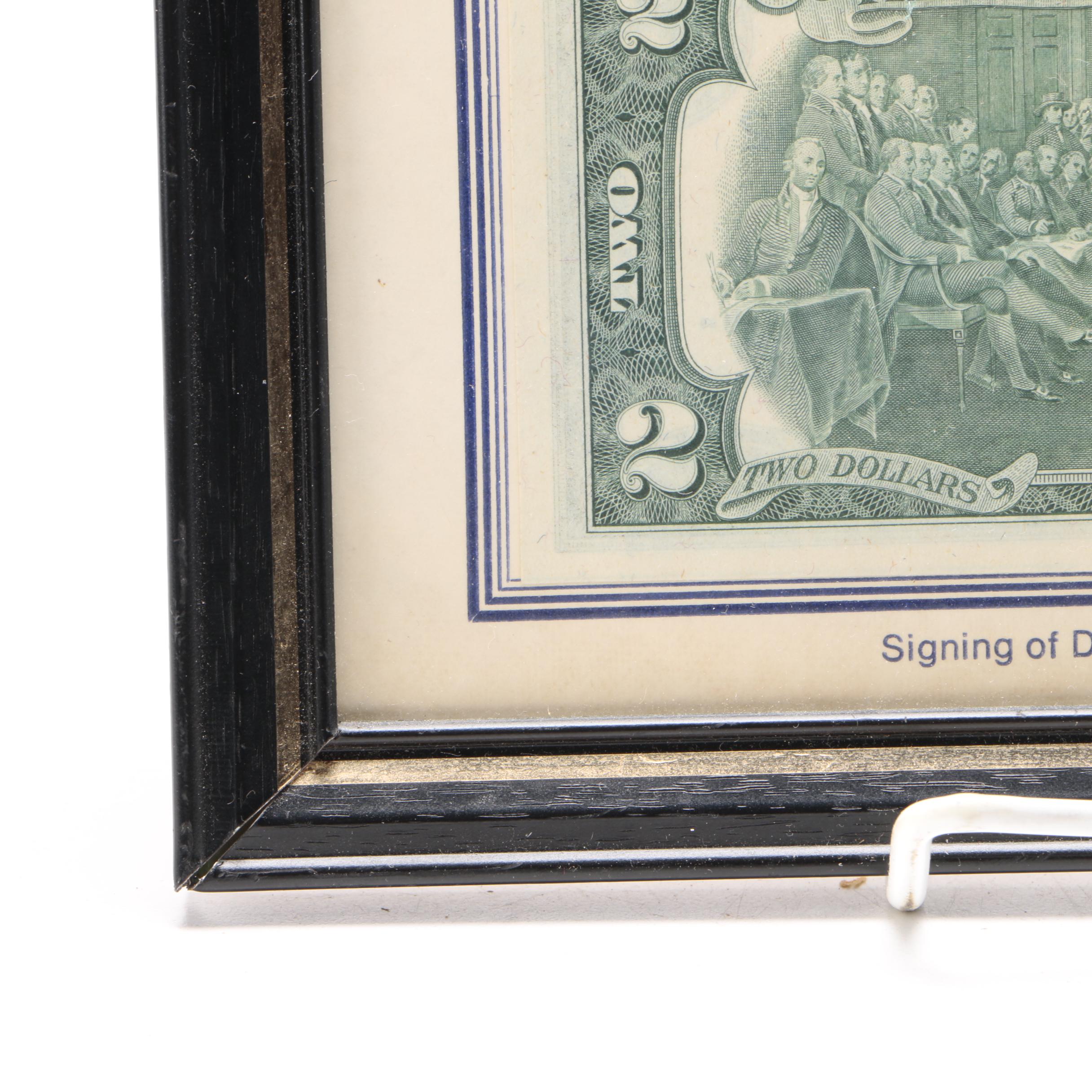 Framed Bicentennial Coins and Currency