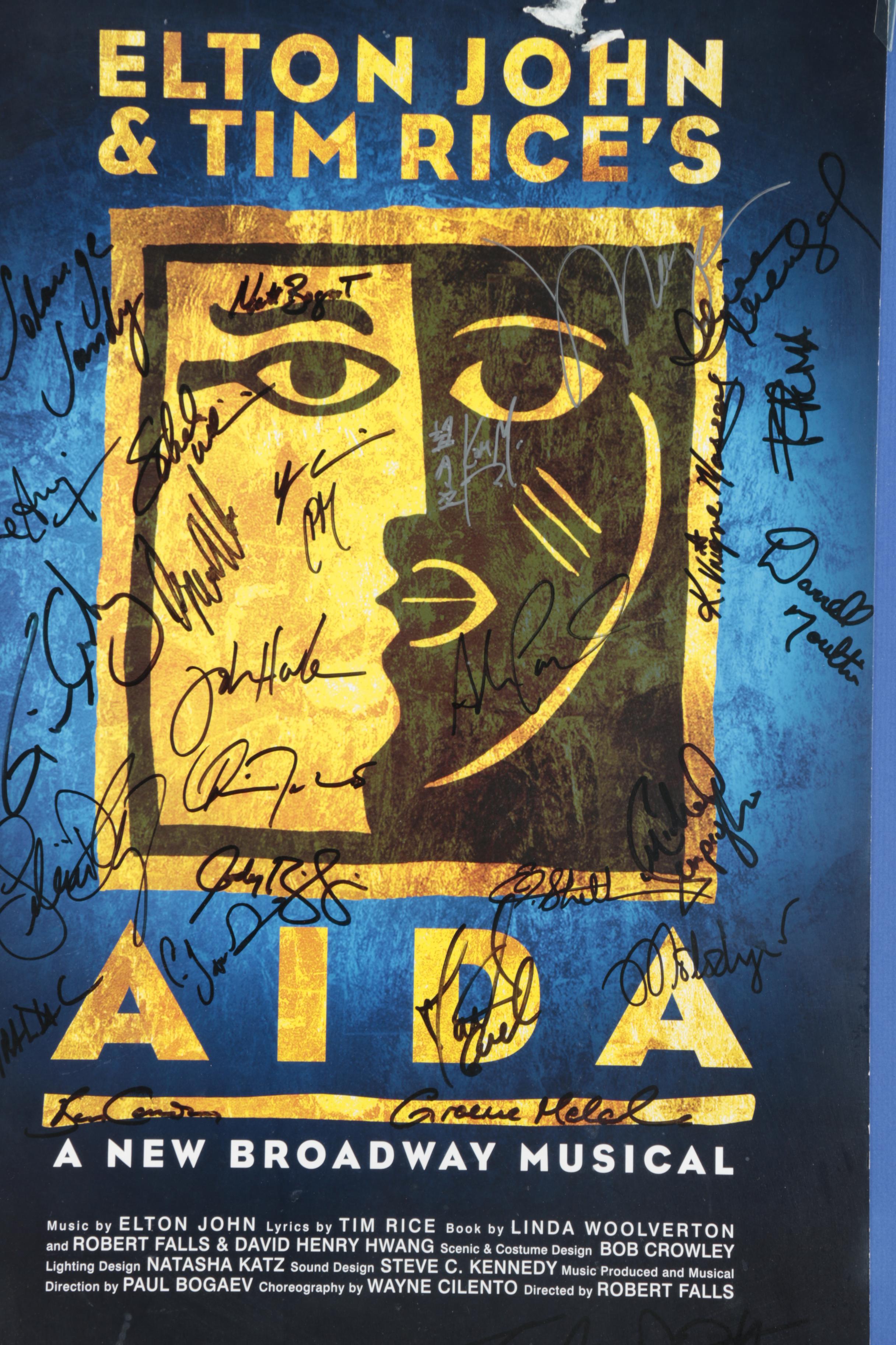 Cast Signed Aida Broadway Poster