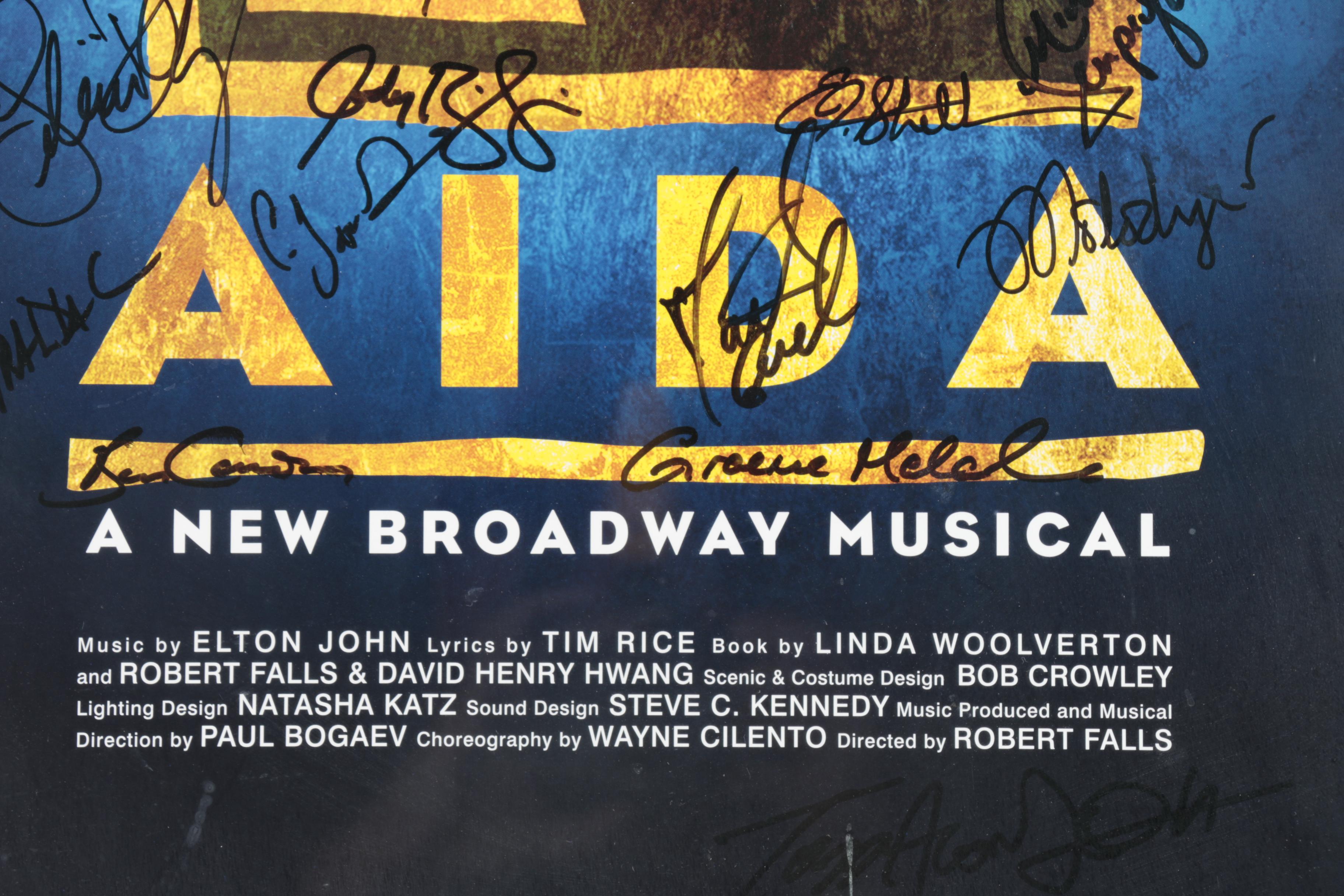 Cast Signed Aida Broadway Poster