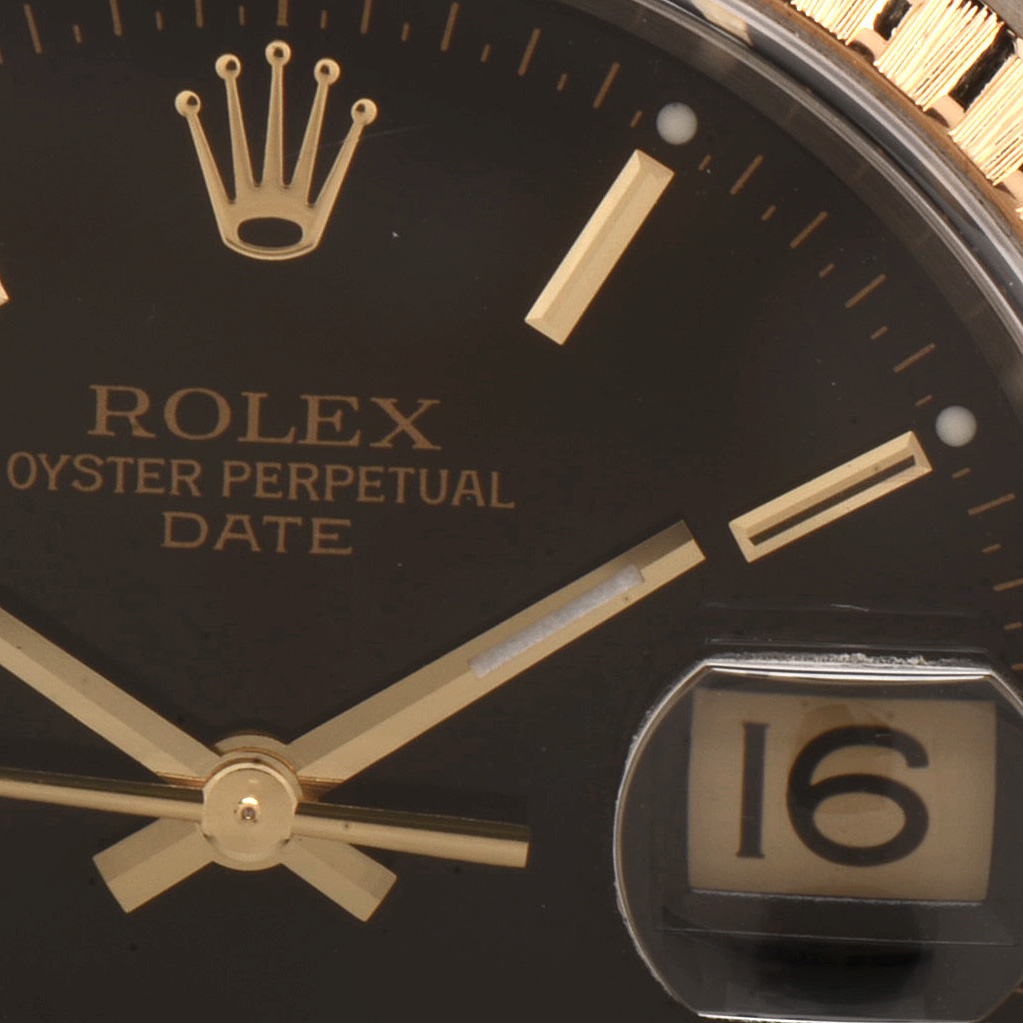 Rolex Perpetual Date 18K Yellow Gold and Stainless Steel 34.00 mm Black Automatic Watch