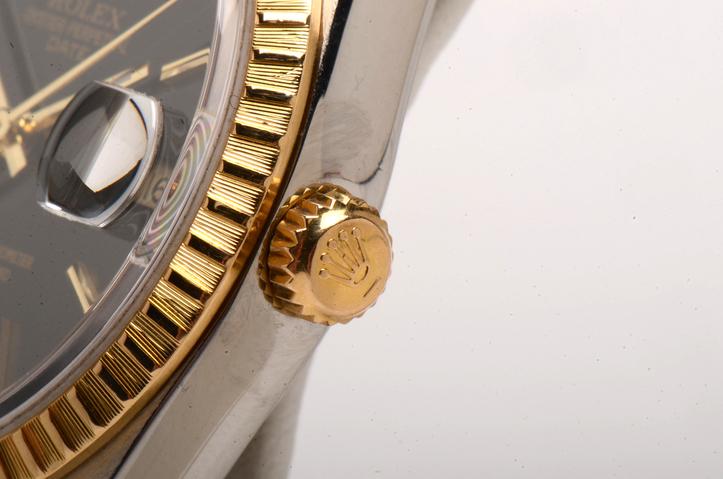 Rolex Perpetual Date 18K Yellow Gold and Stainless Steel 34.00 mm Black Automatic Watch