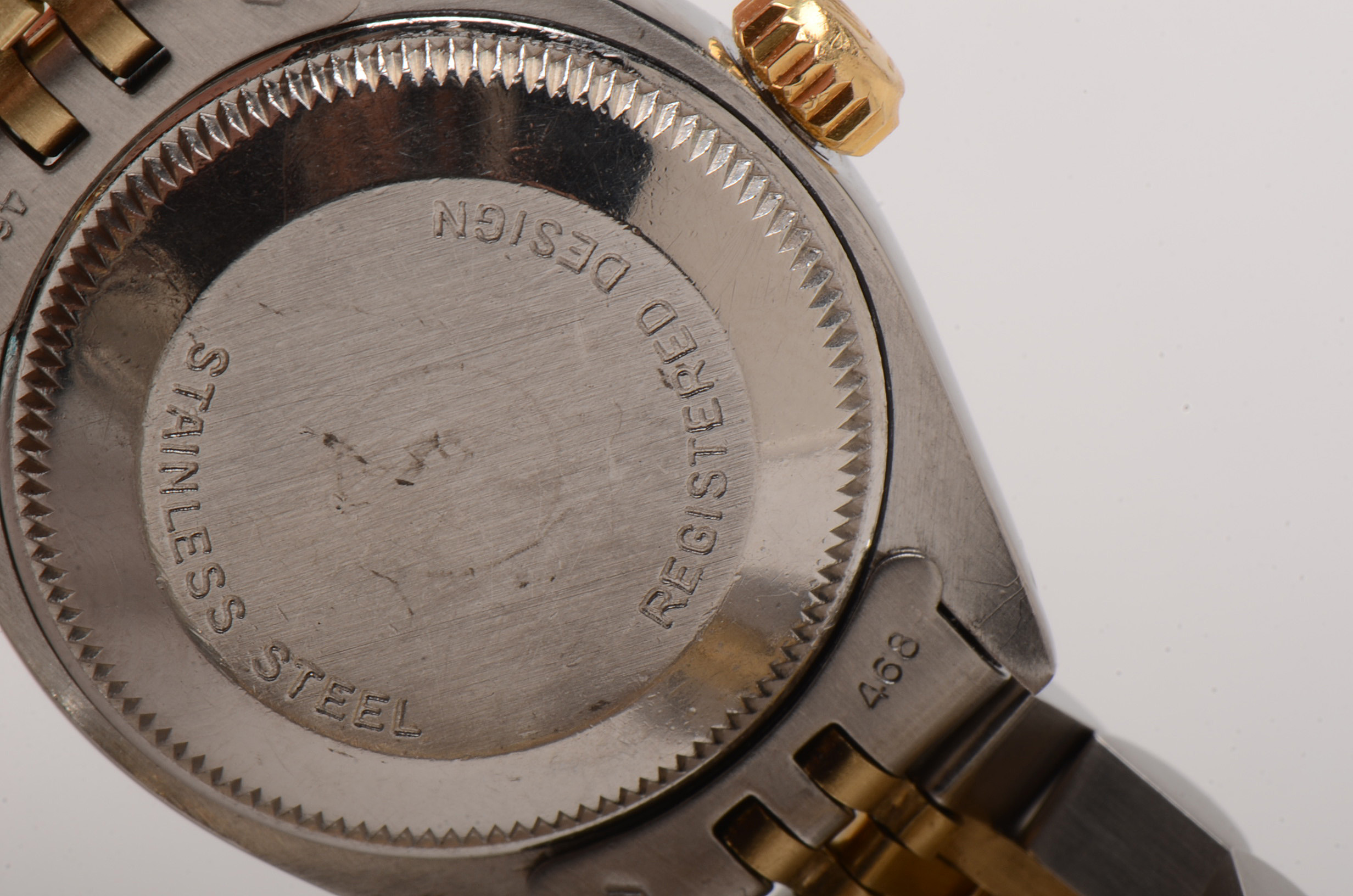 Rolex Date 14K Yellow Gold and Stainless Steel Roman White Dial Automatic Watch