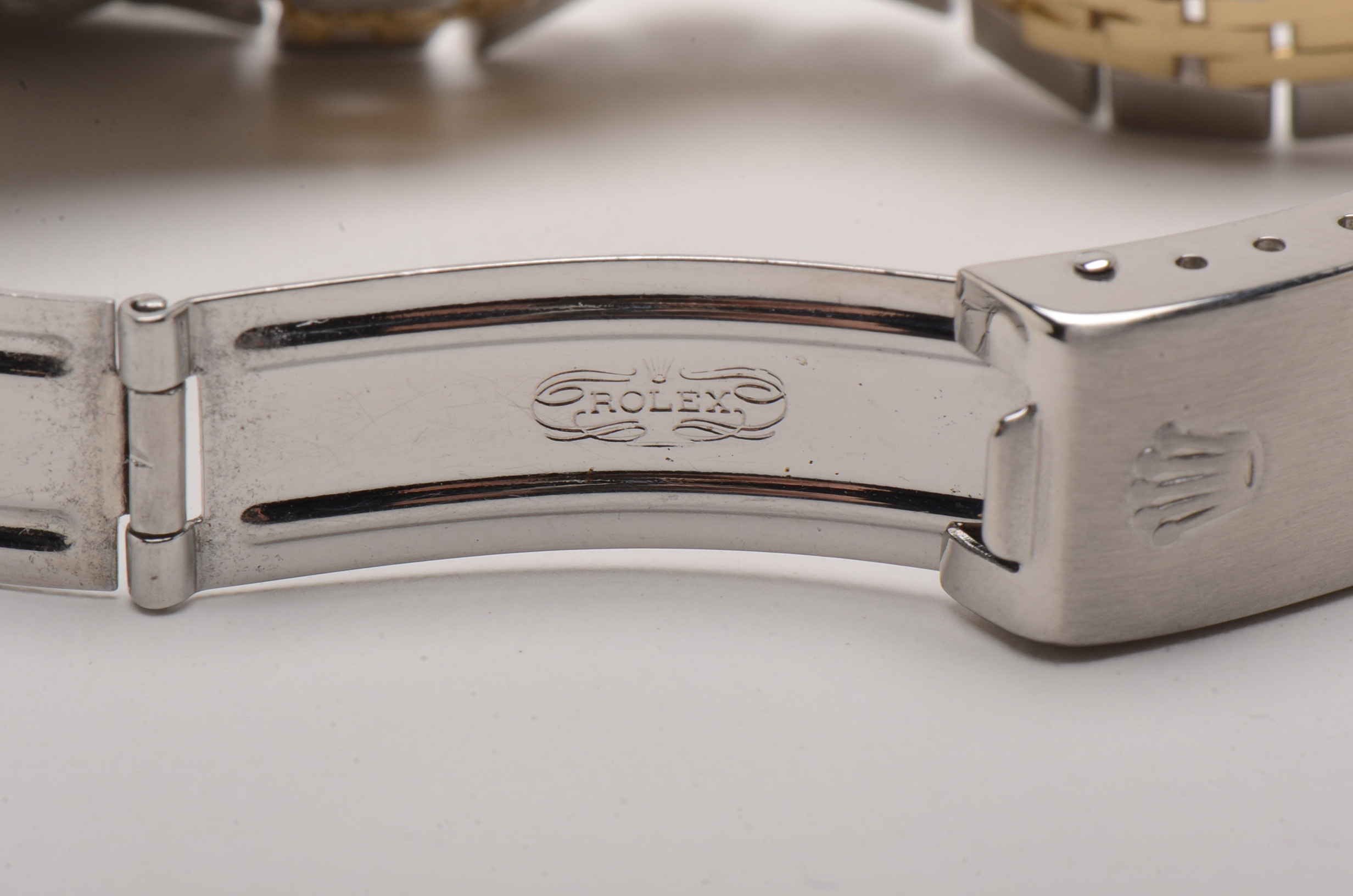 Rolex Date 14K Yellow Gold and Stainless Steel Roman White Dial Automatic Watch