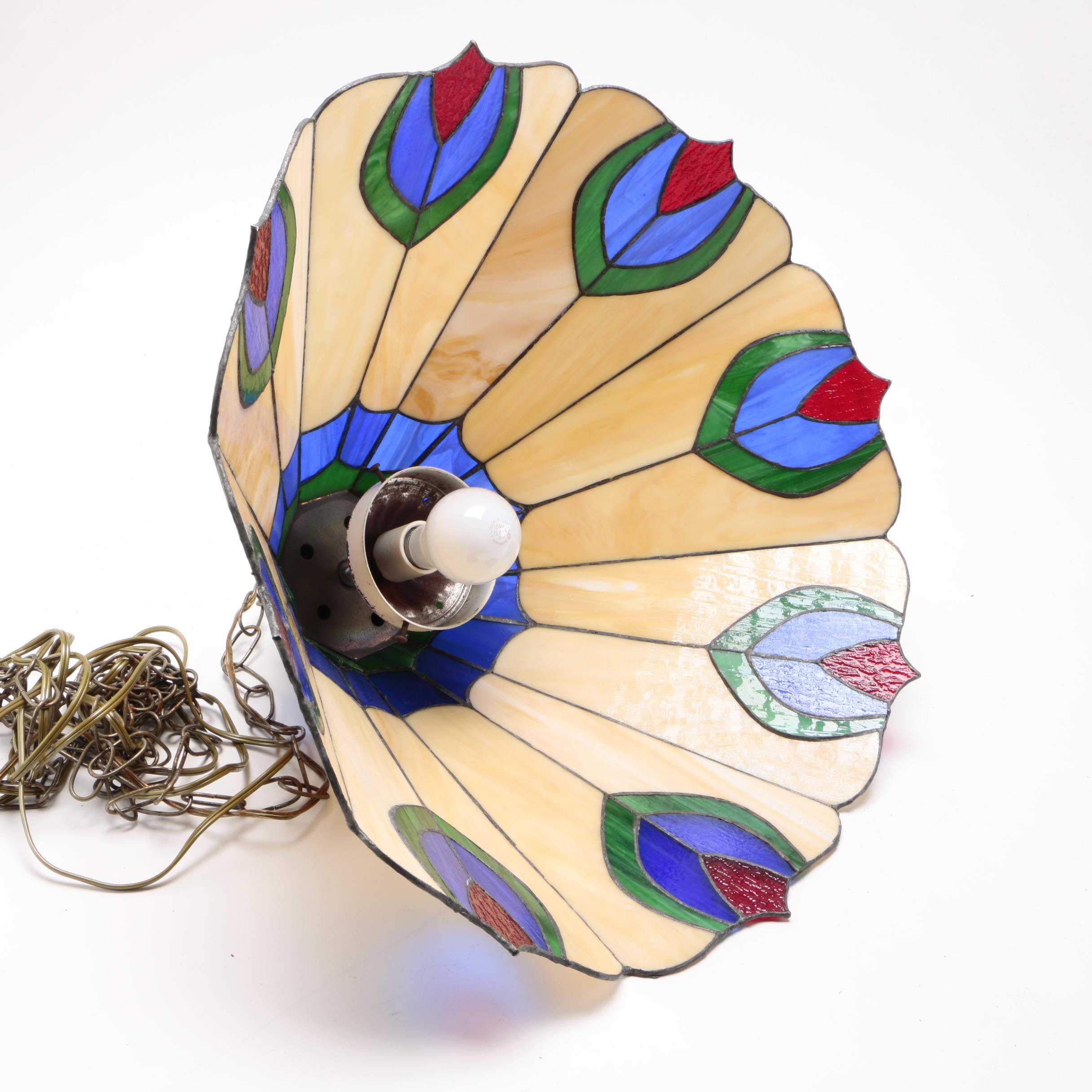 Vintage Stained Glass Pendant Lamp
