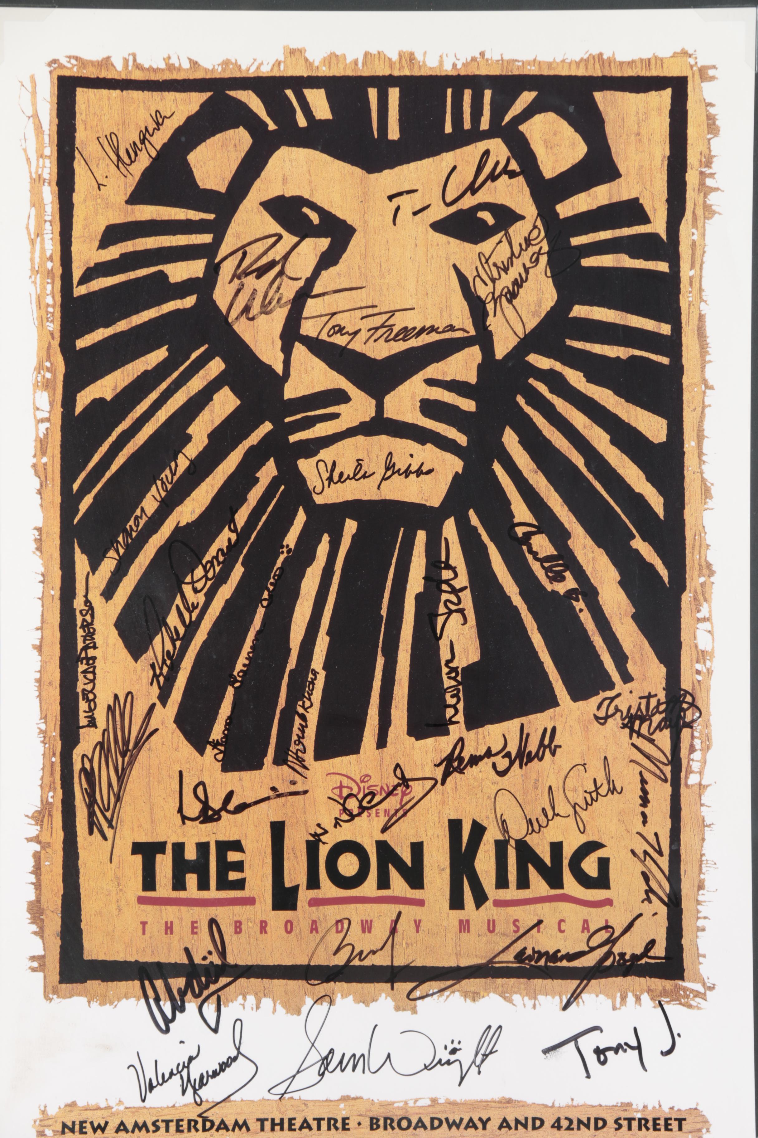 Cast Autographed "Lion King" Broadway Poster