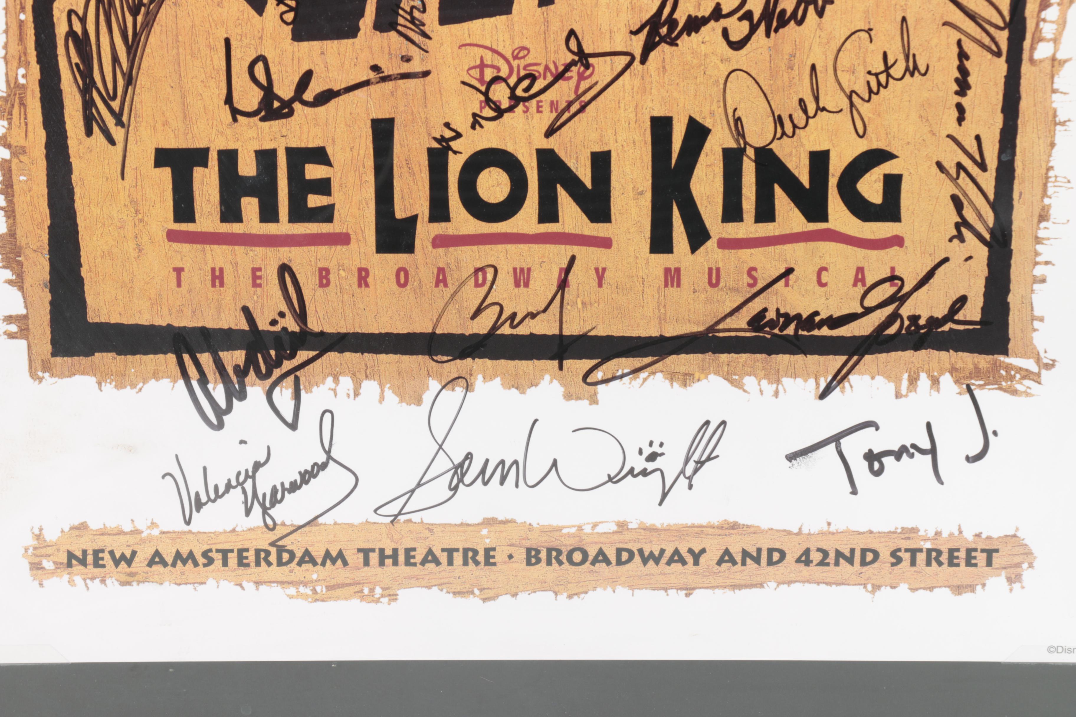 Cast Autographed "Lion King" Broadway Poster