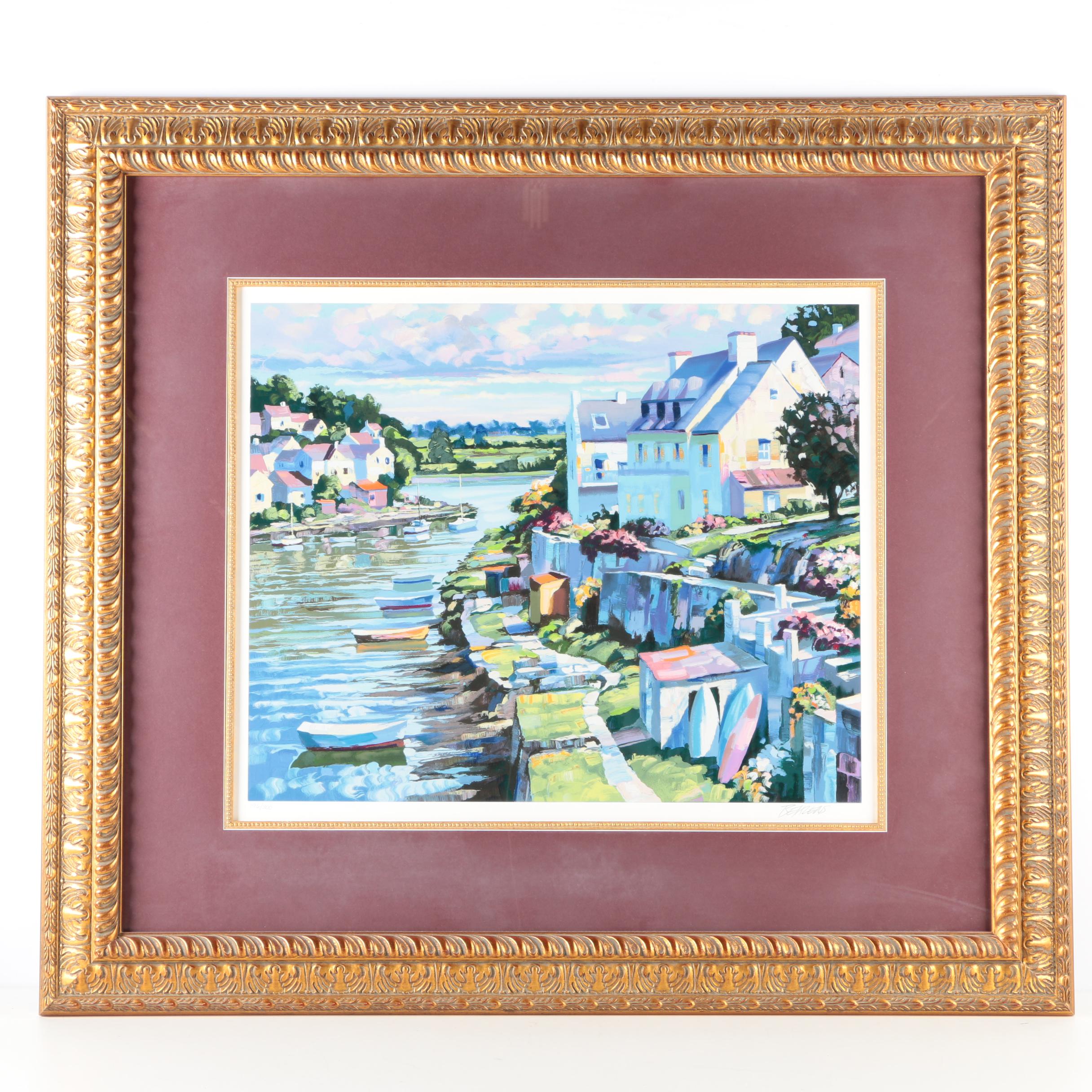 Howard Behrens Limited Edition Serigraph "Normandy Village" From the "French Suite"
