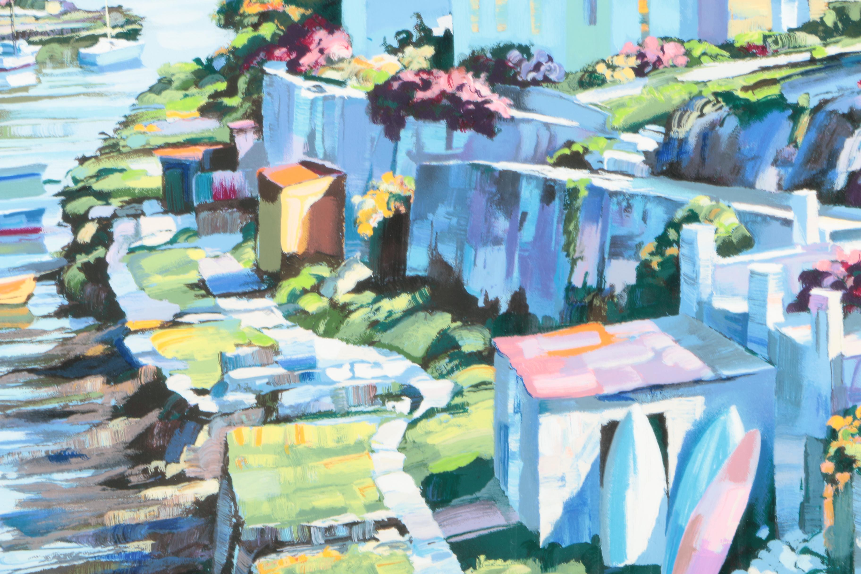 Howard Behrens Limited Edition Serigraph "Normandy Village" From the "French Suite"