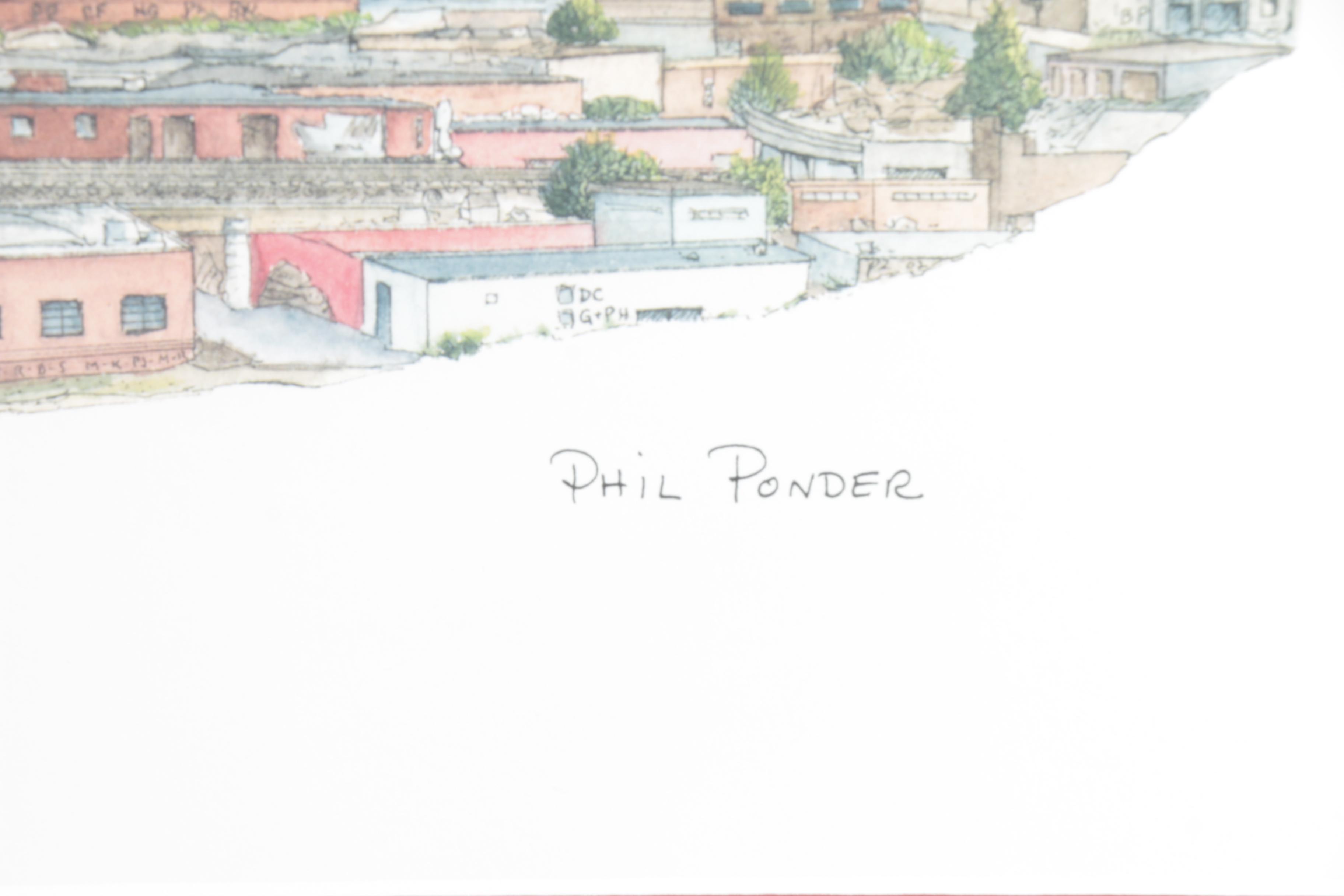 Phil Ponder Limited Edition Offset Lithograph on Paper "A View of Nashville"