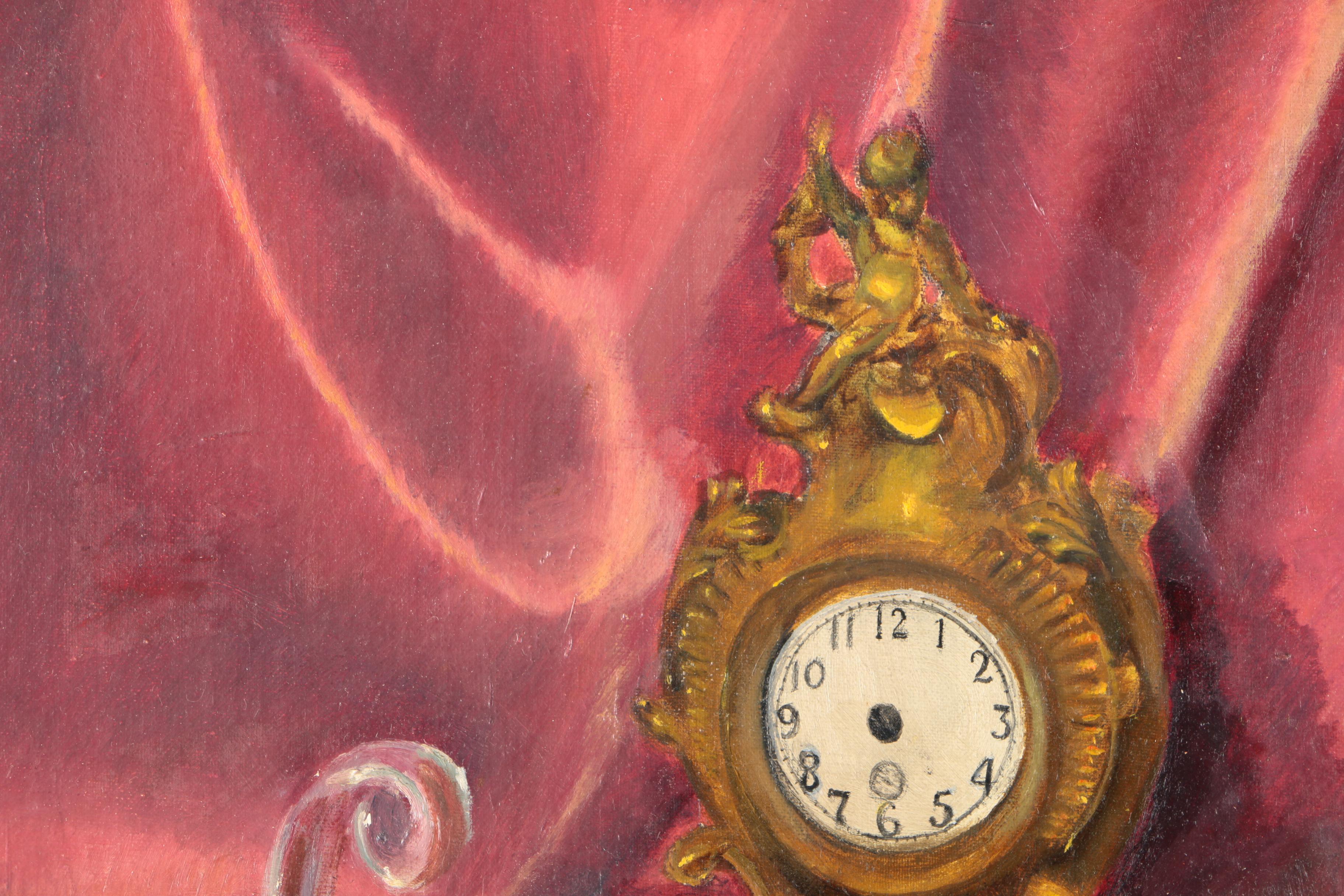 S. Green Oil Painting on Canvas Board of Still Life