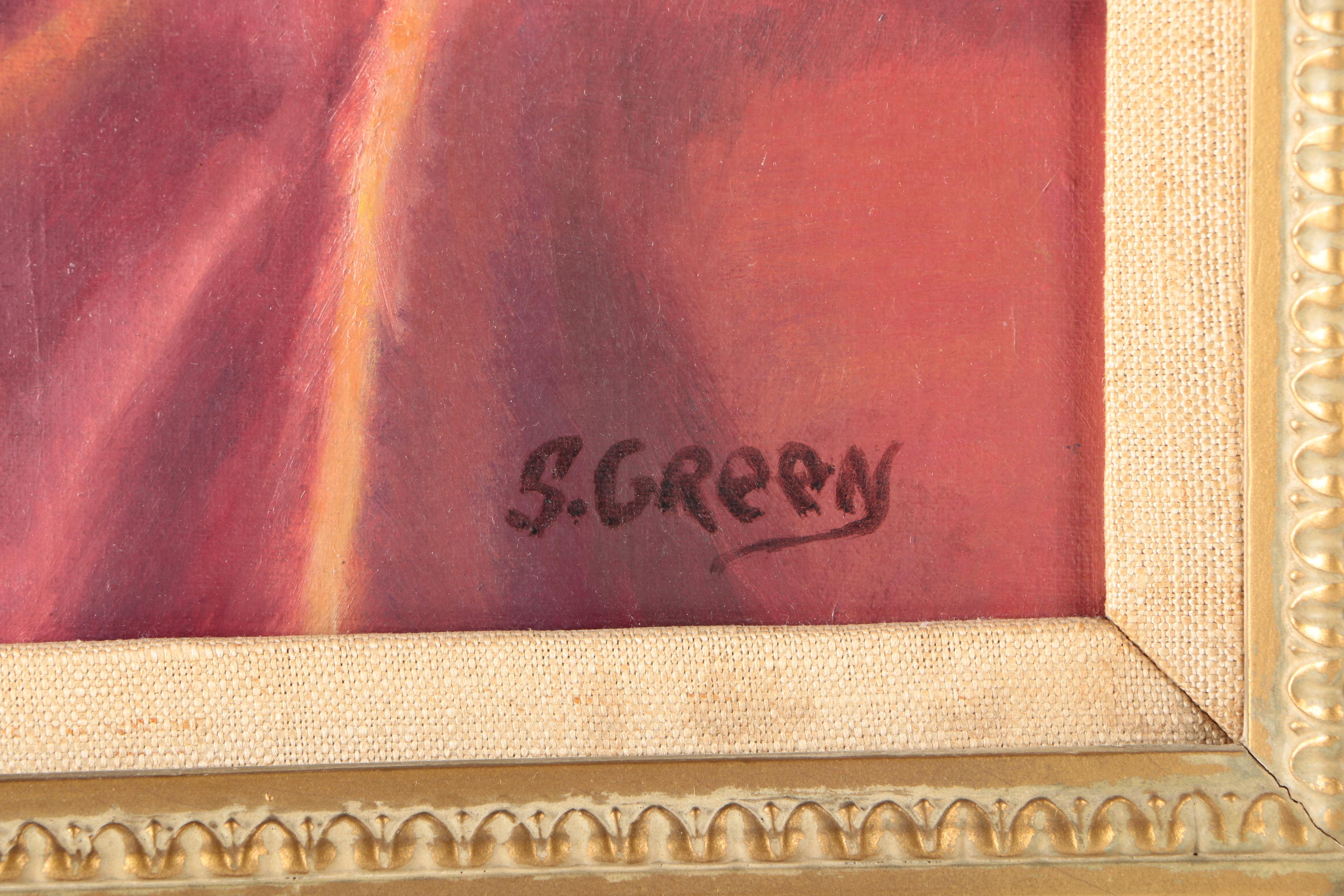 S. Green Oil Painting on Canvas Board of Still Life