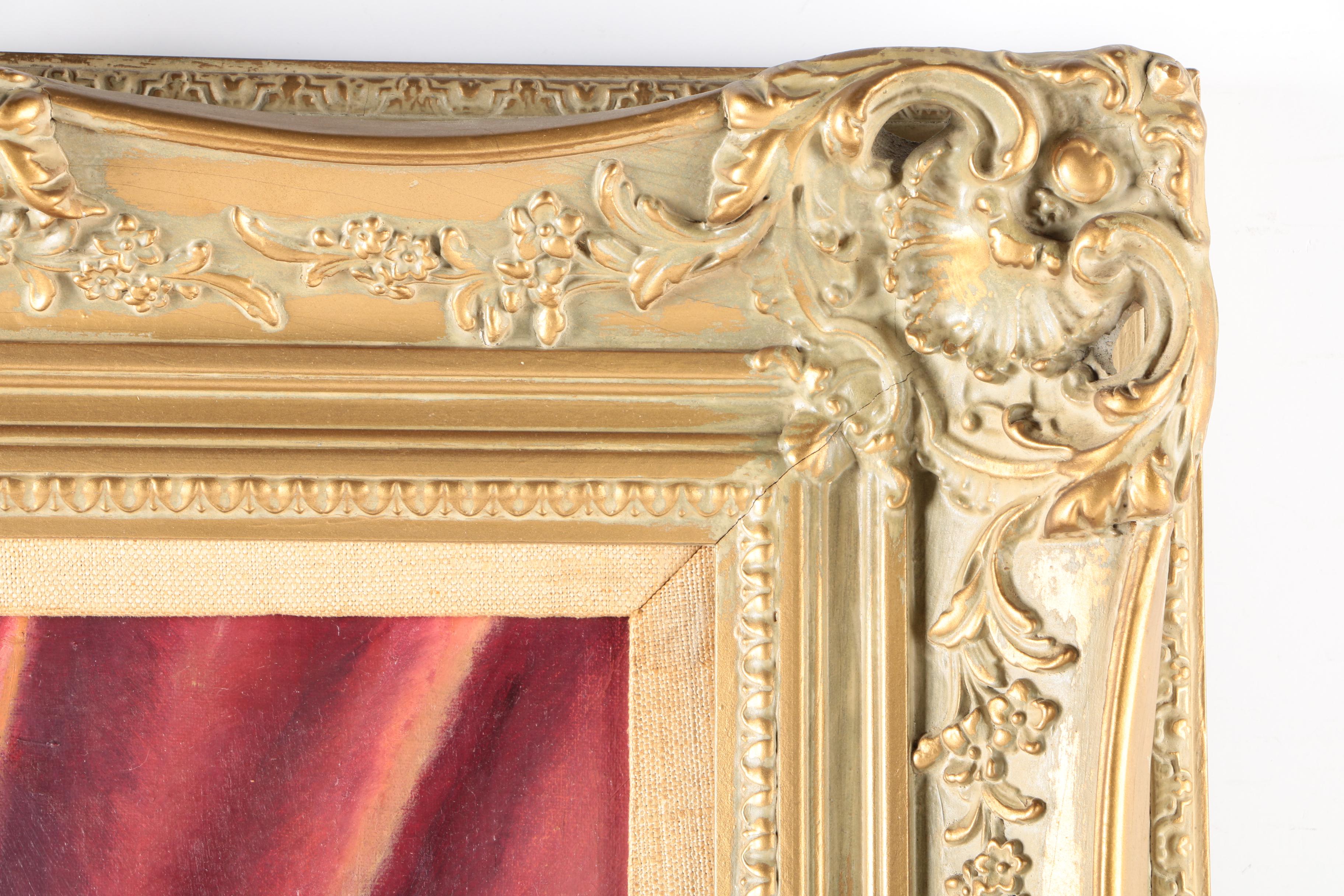 S. Green Oil Painting on Canvas Board of Still Life