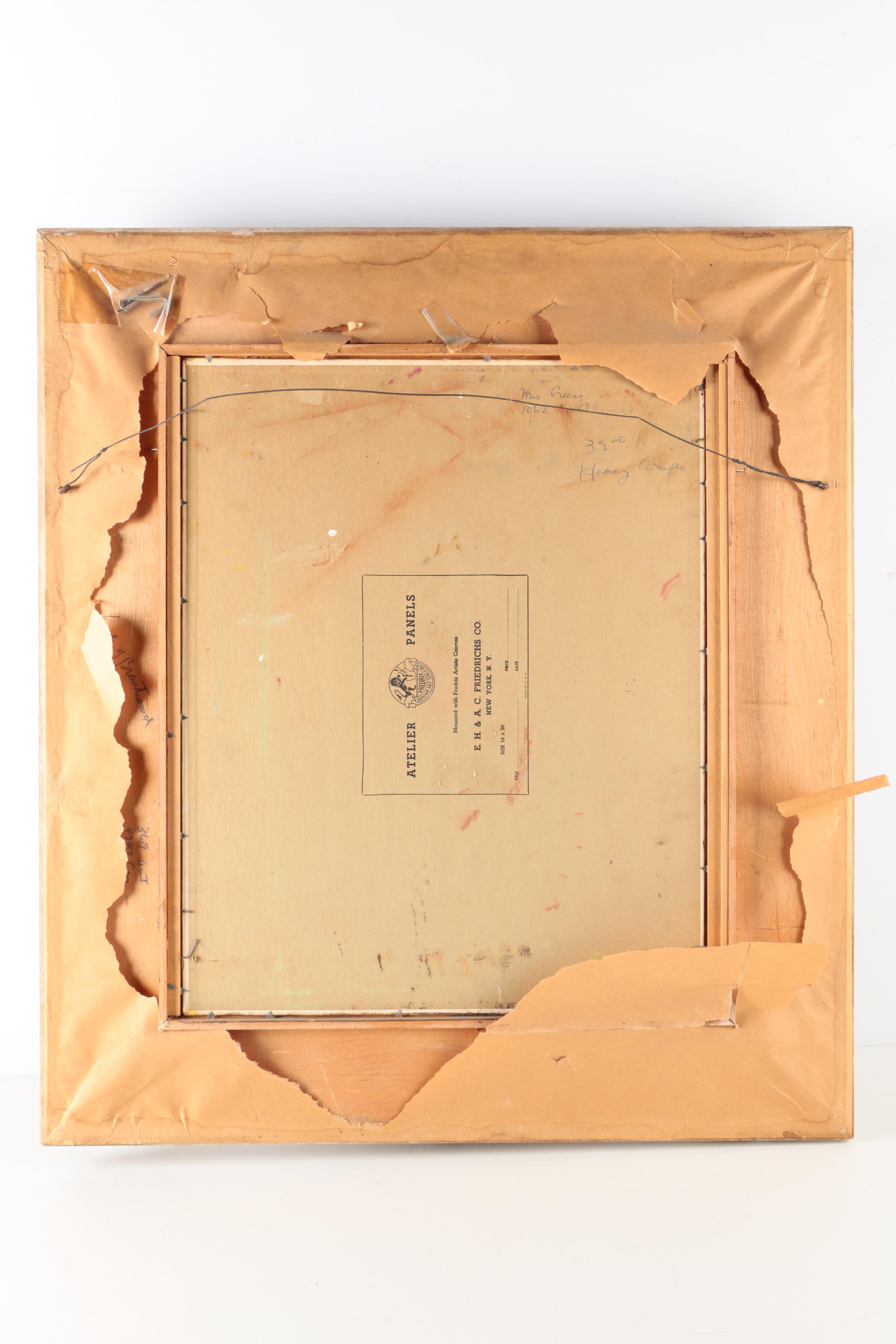 S. Green Oil Painting on Canvas Board of Still Life