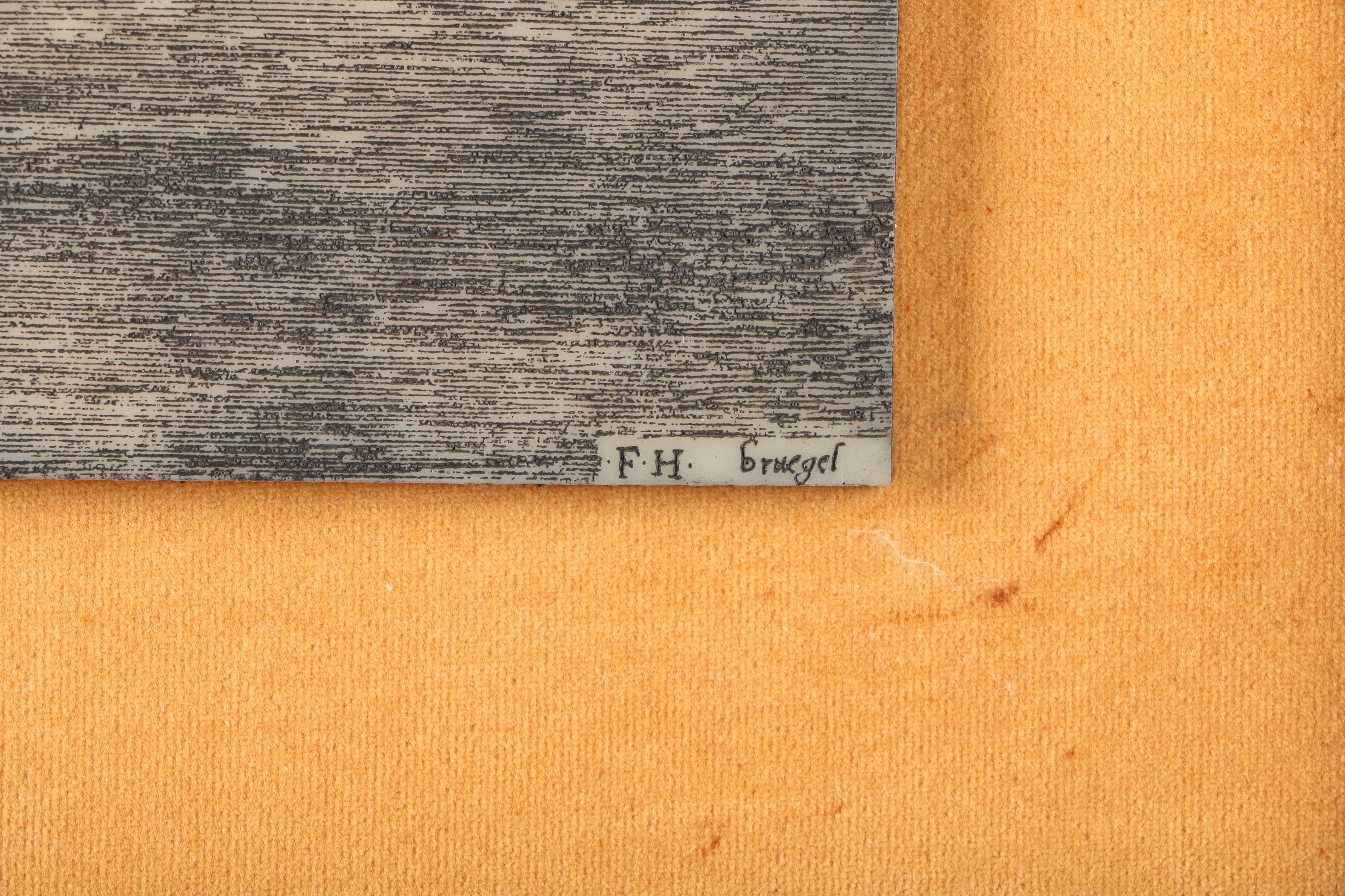 Scrimshaw on Imitation Ivory After Pieter Bruegel and Franz Huys "Bateau de Guerre"