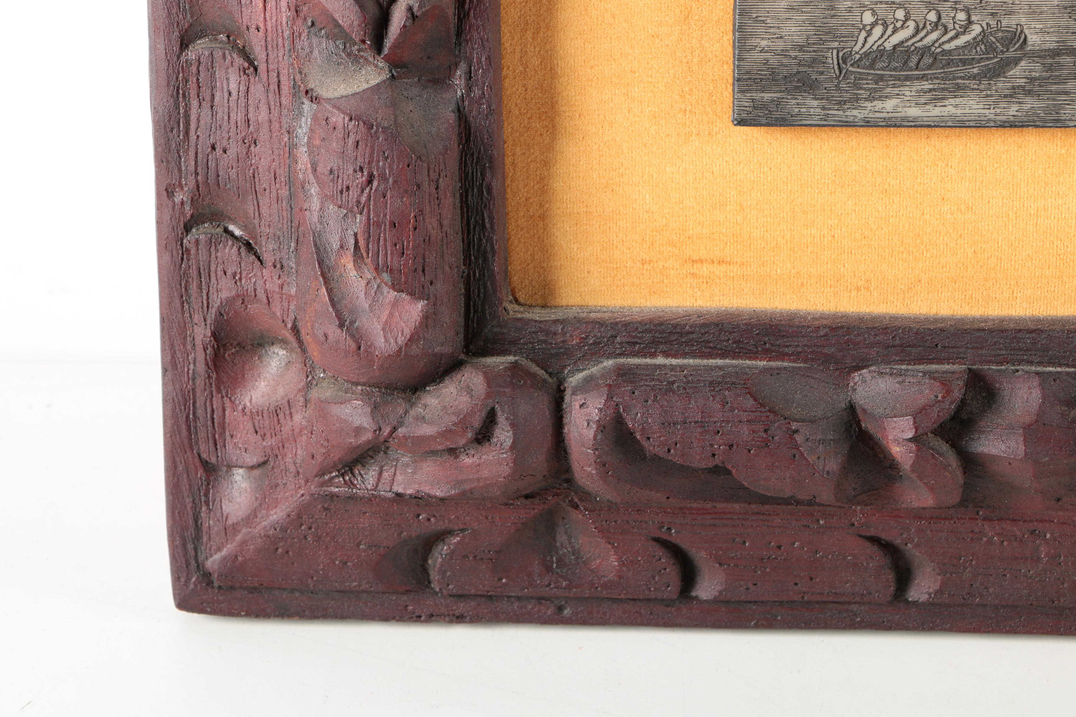 Scrimshaw on Imitation Ivory After Pieter Bruegel and Franz Huys "Bateau de Guerre"