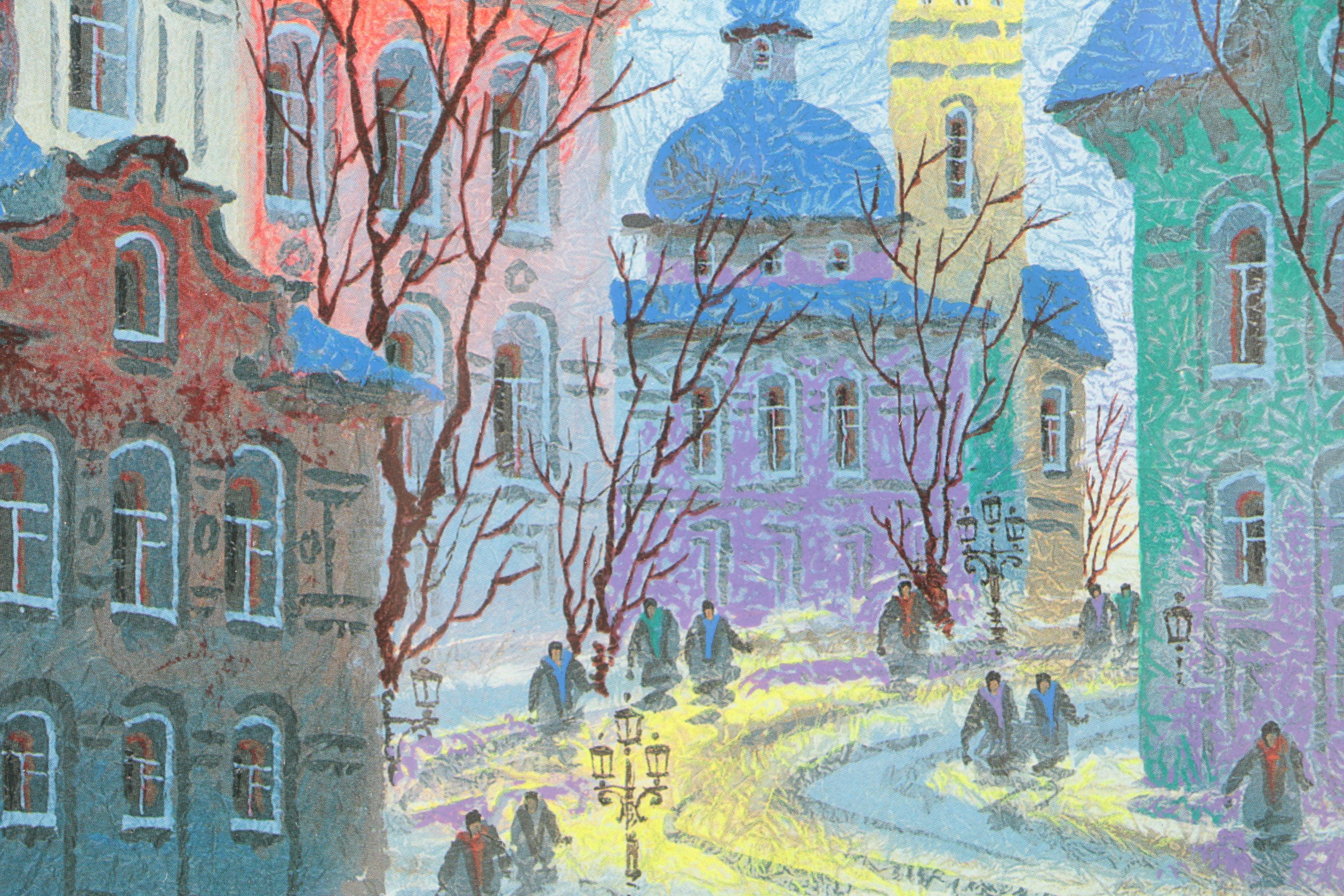 Offset Lithograph After Anatole Krasnyansky's "Prague - Icy Reflections"