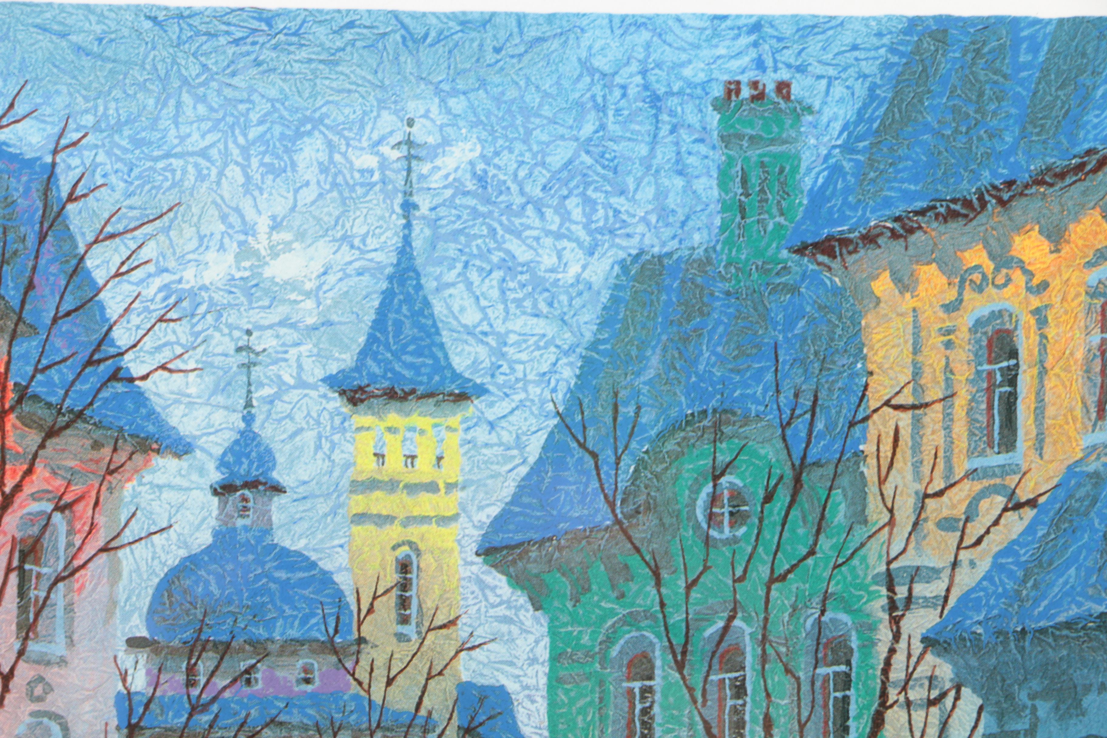 Offset Lithograph After Anatole Krasnyansky's "Prague - Icy Reflections"