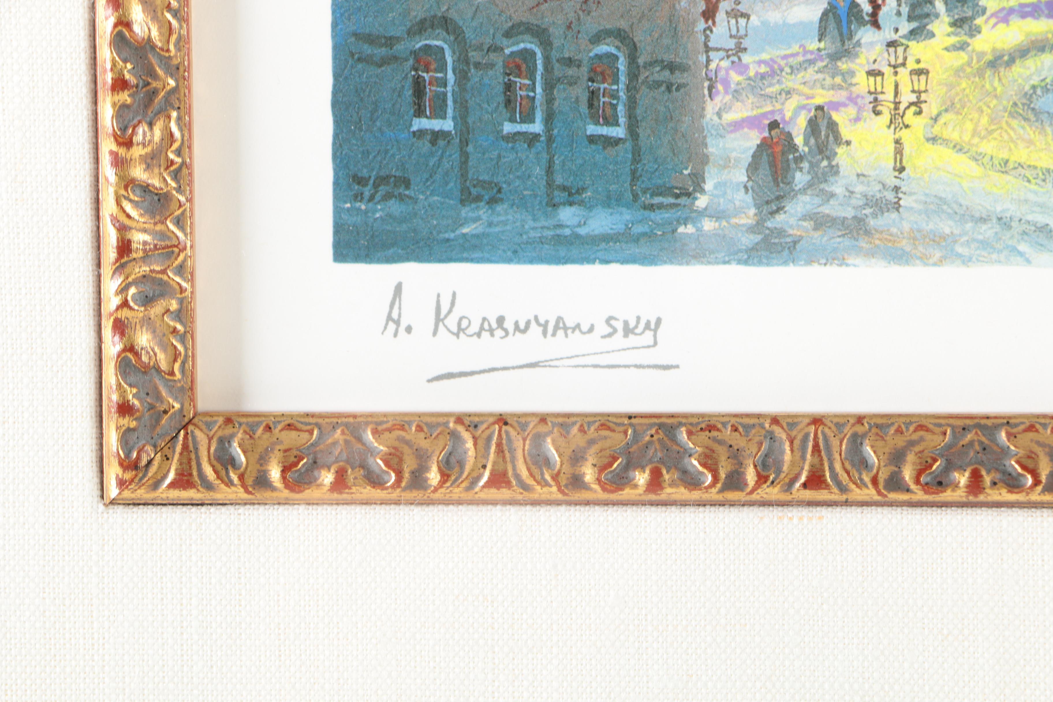 Offset Lithograph After Anatole Krasnyansky's "Prague - Icy Reflections"