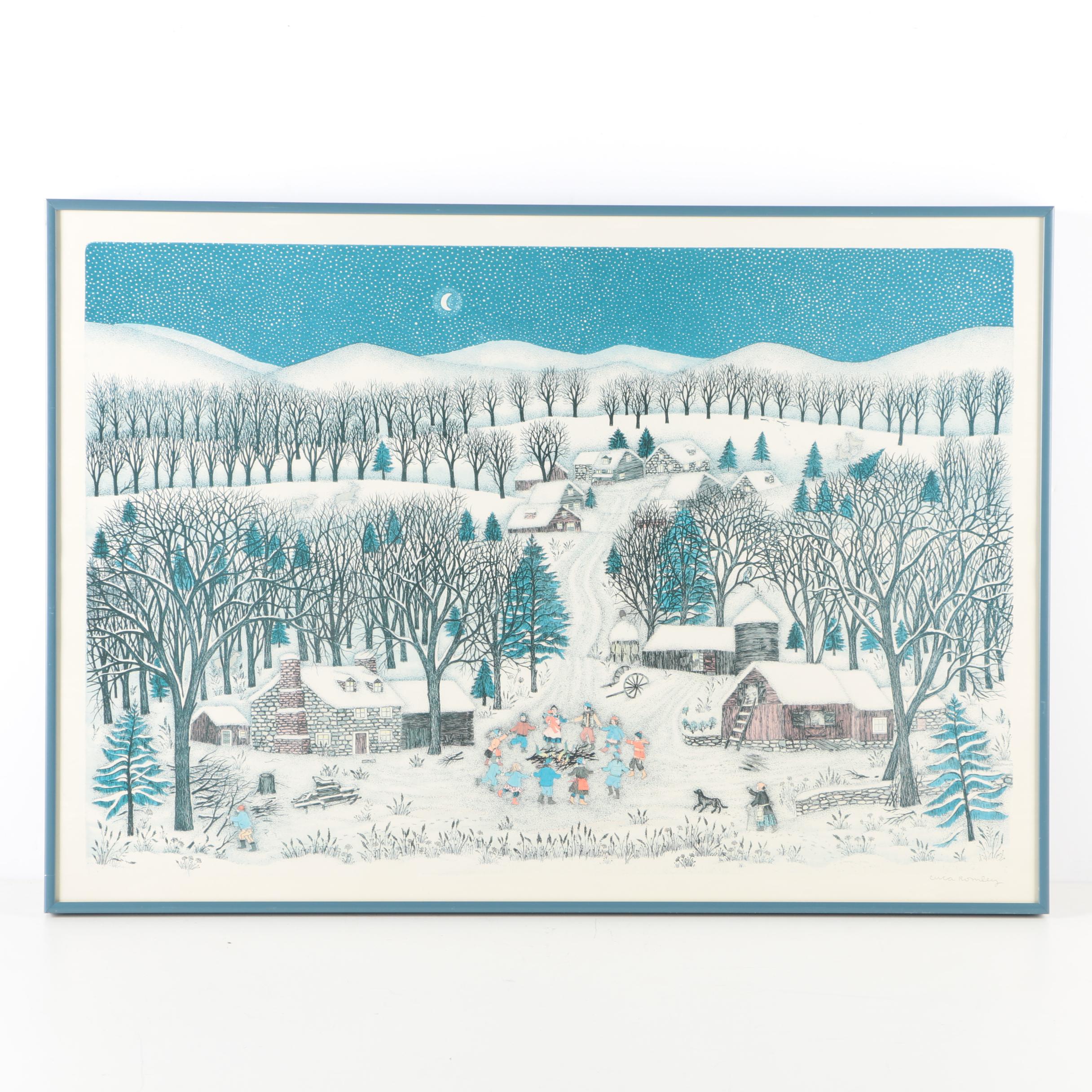 Cuca Romley Offset Lithograph on Paper "Winter Lights"