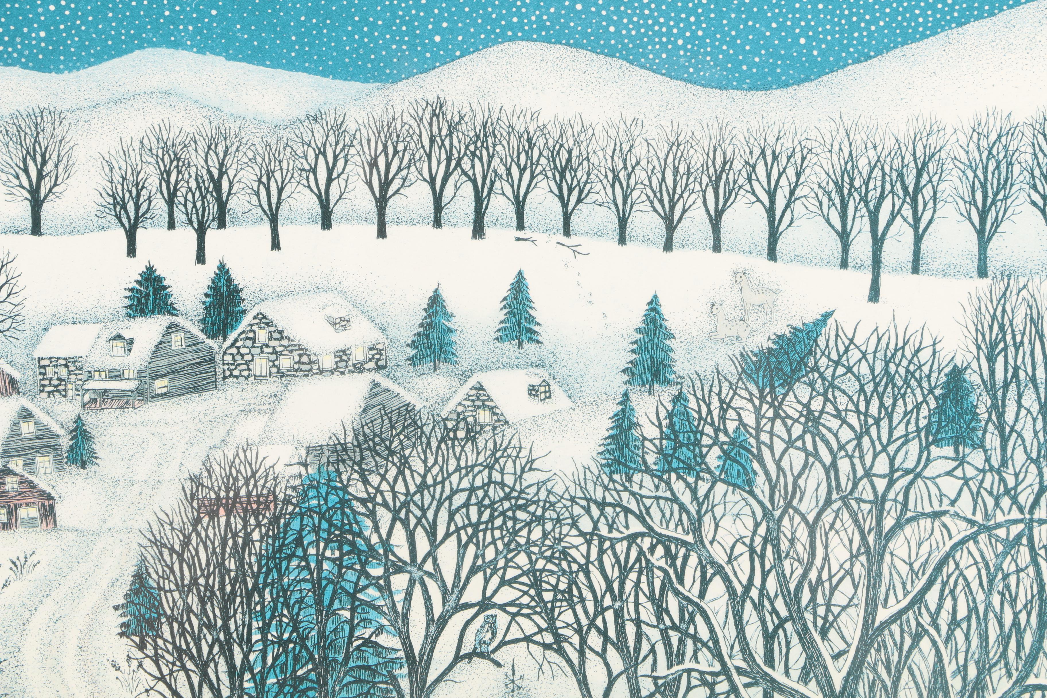 Cuca Romley Offset Lithograph on Paper "Winter Lights"