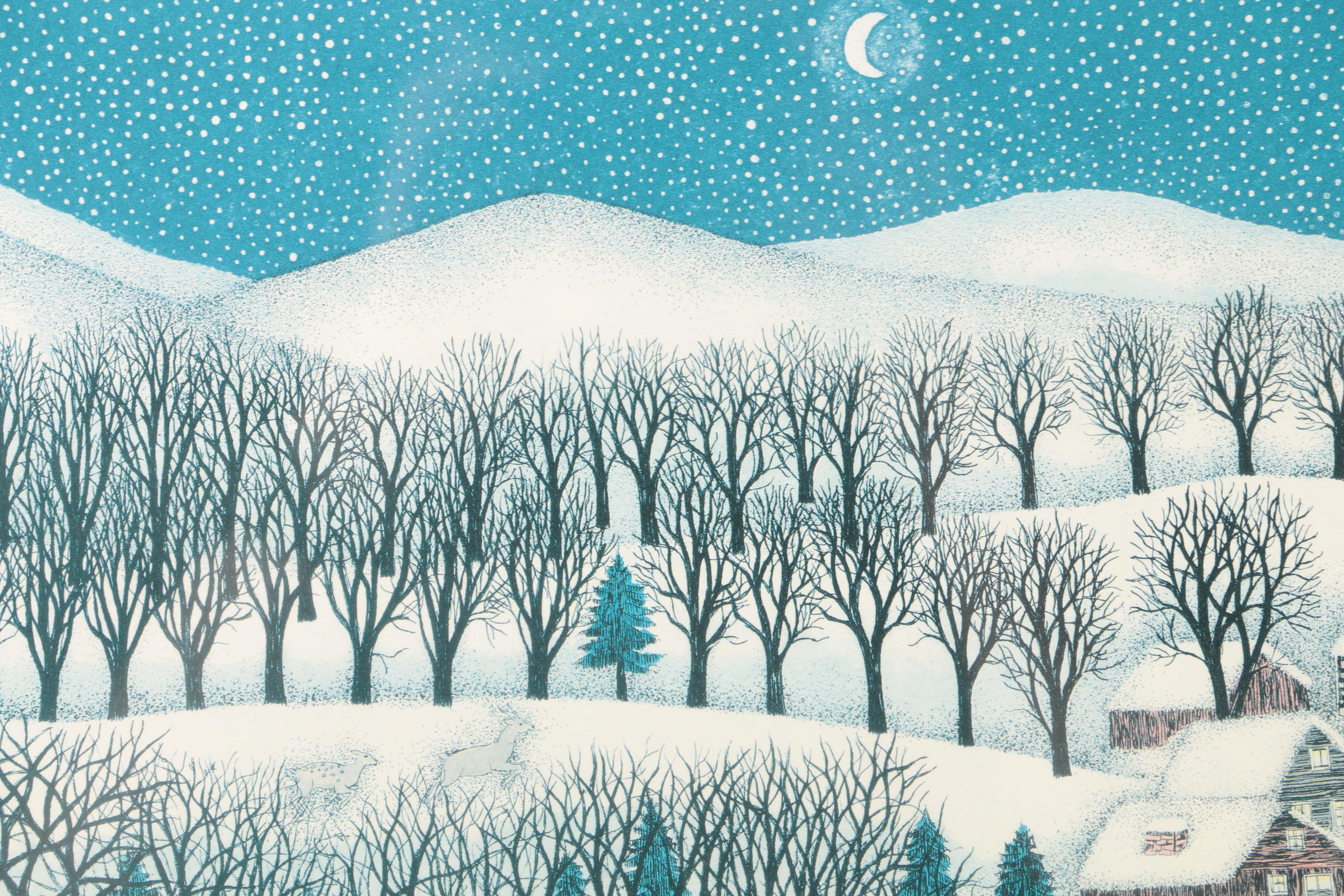 Cuca Romley Offset Lithograph on Paper "Winter Lights"