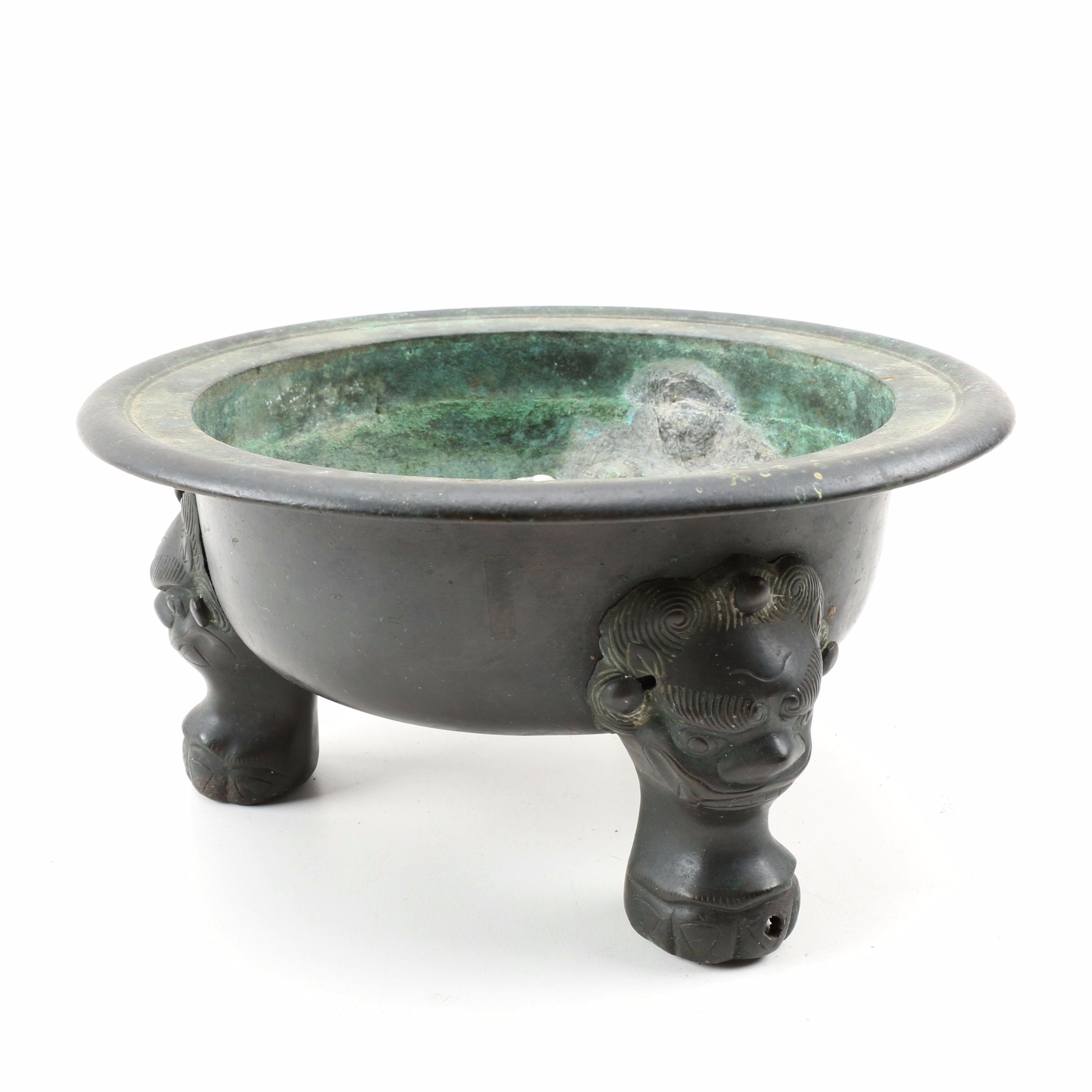 Antique Bronze Chinese Footed Bowl
