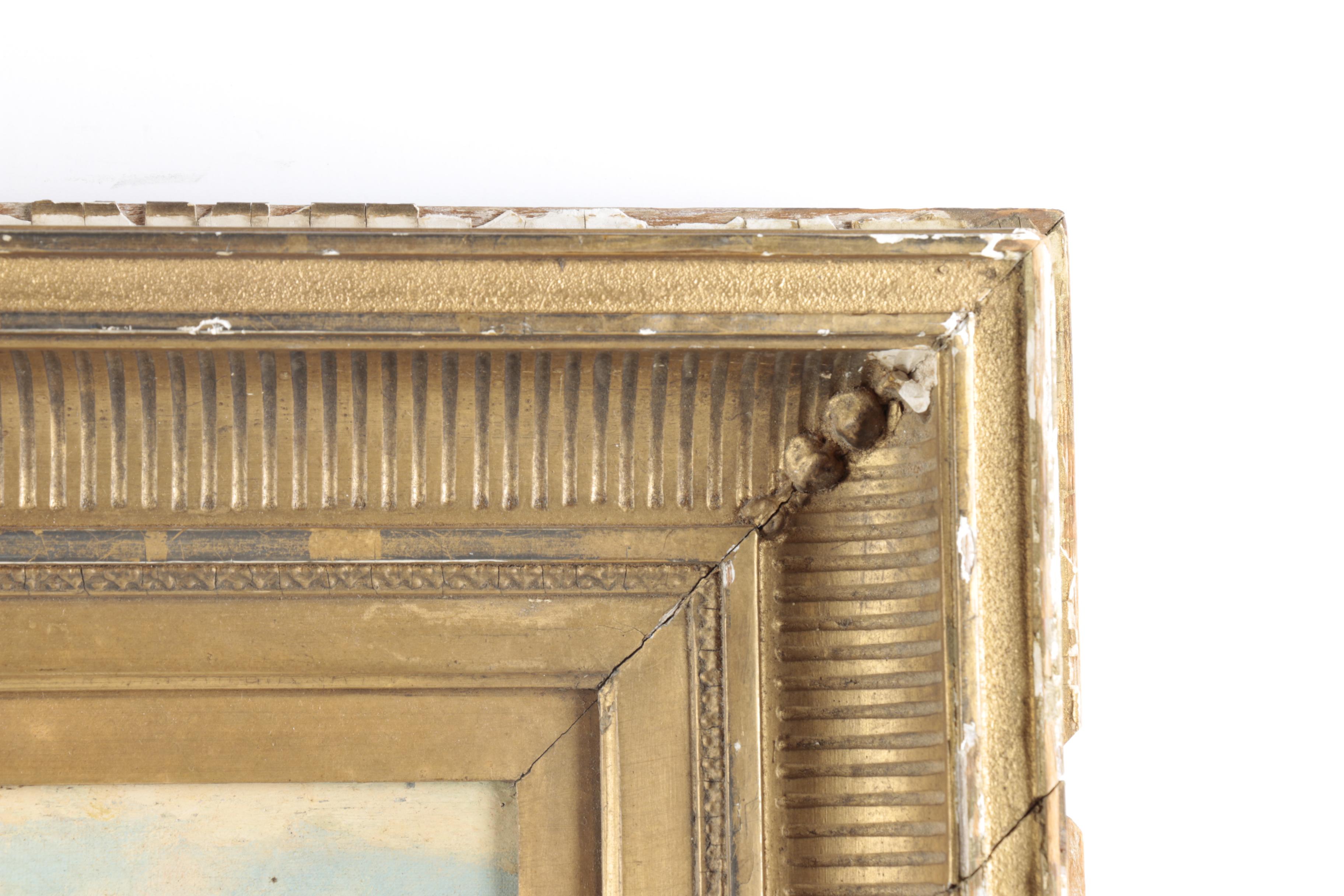 Antique Hudson River School Oil Painting on Canvas of a Landscape