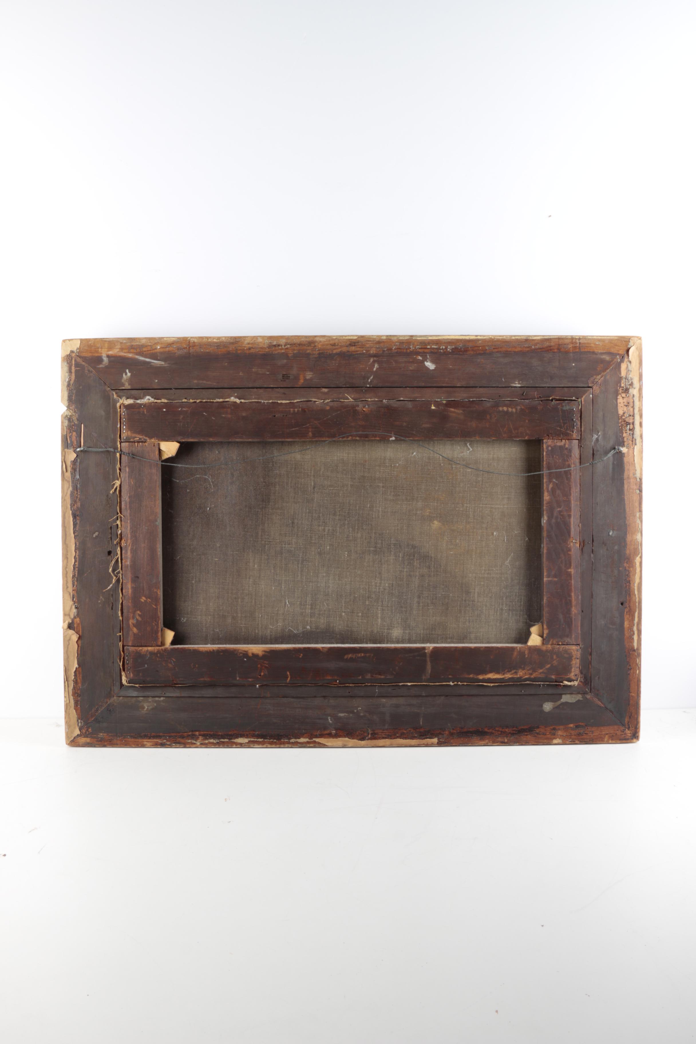 Antique Hudson River School Oil Painting on Canvas of a Landscape