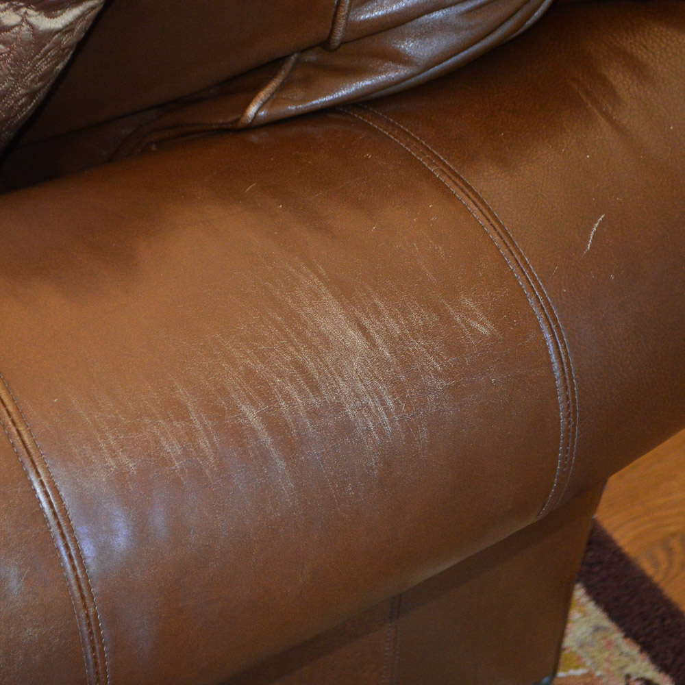 "Earnest Hemingway Collection" Brown Leather Sofa by Thomasville