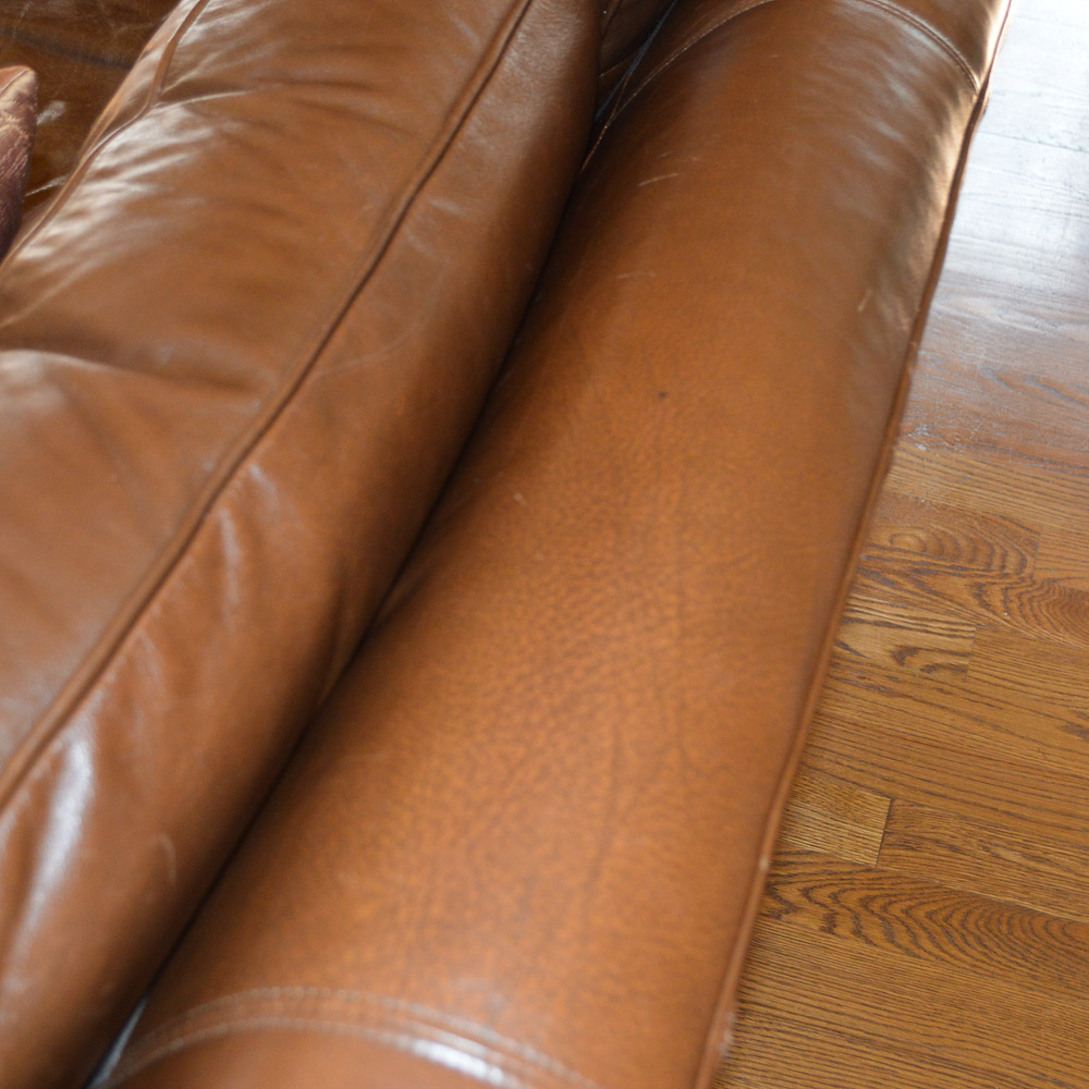 "Earnest Hemingway Collection" Brown Leather Sofa by Thomasville