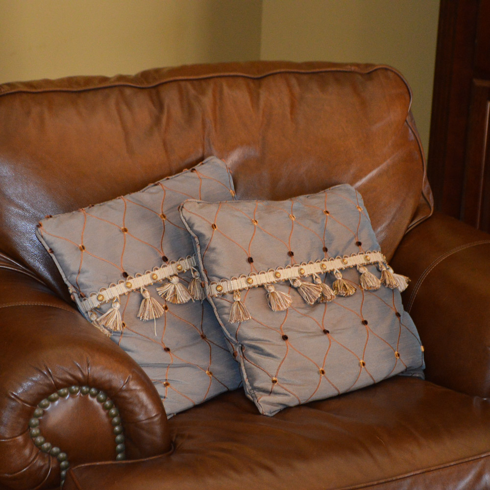 Leather Chair and Ottoman by Thomasville