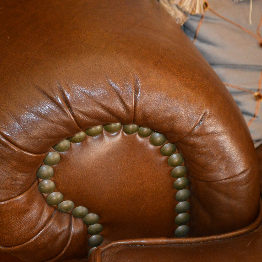 Leather Chair and Ottoman by Thomasville