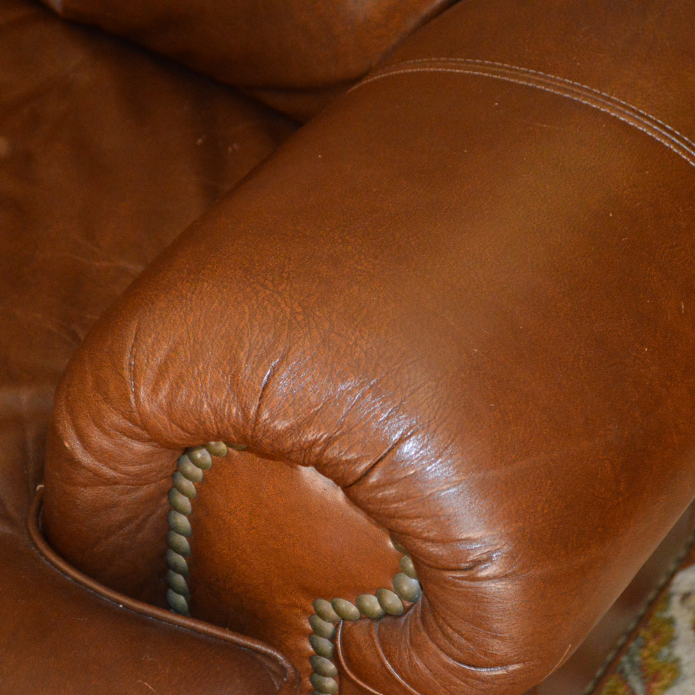 Leather Chair and Ottoman by Thomasville
