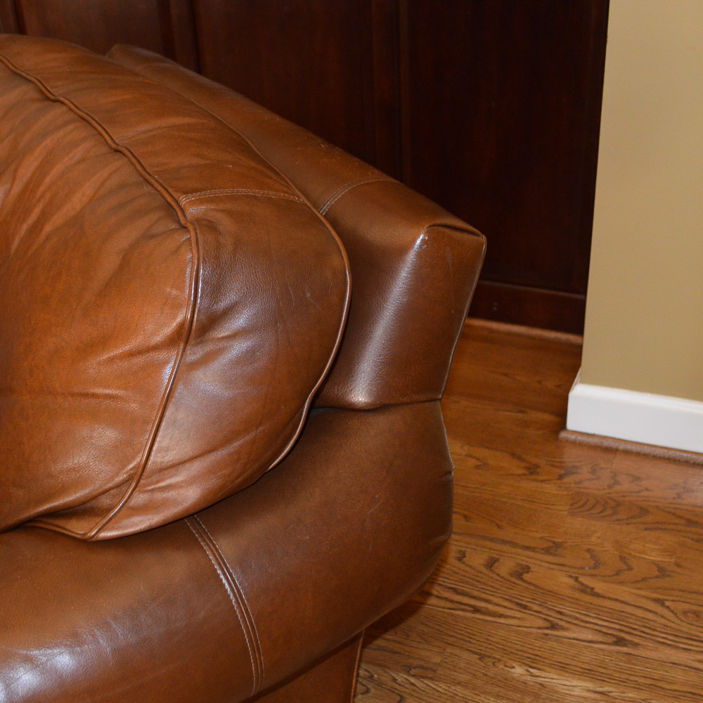 Leather Chair and Ottoman by Thomasville