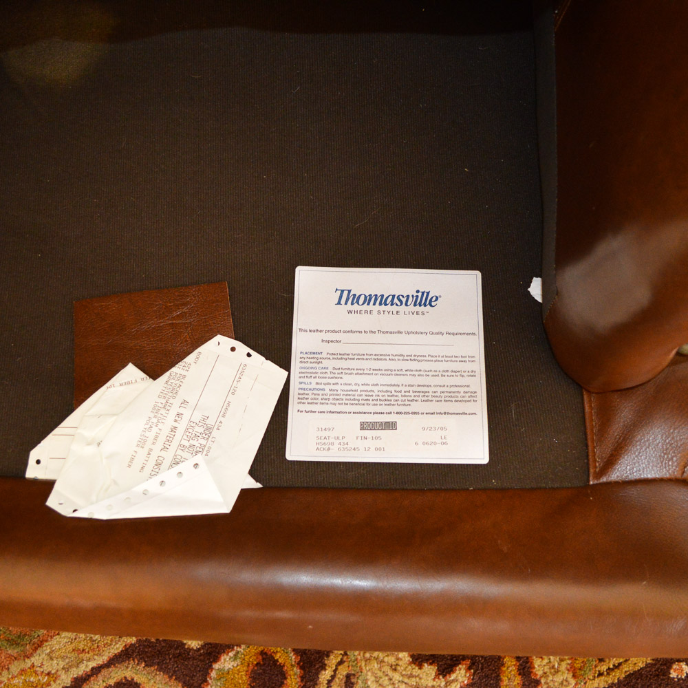 Leather Chair and Ottoman by Thomasville